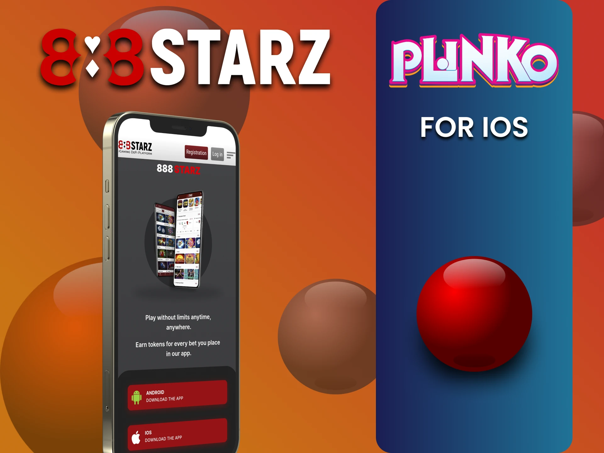 Download the 888starz app to play Plinko on iOS.