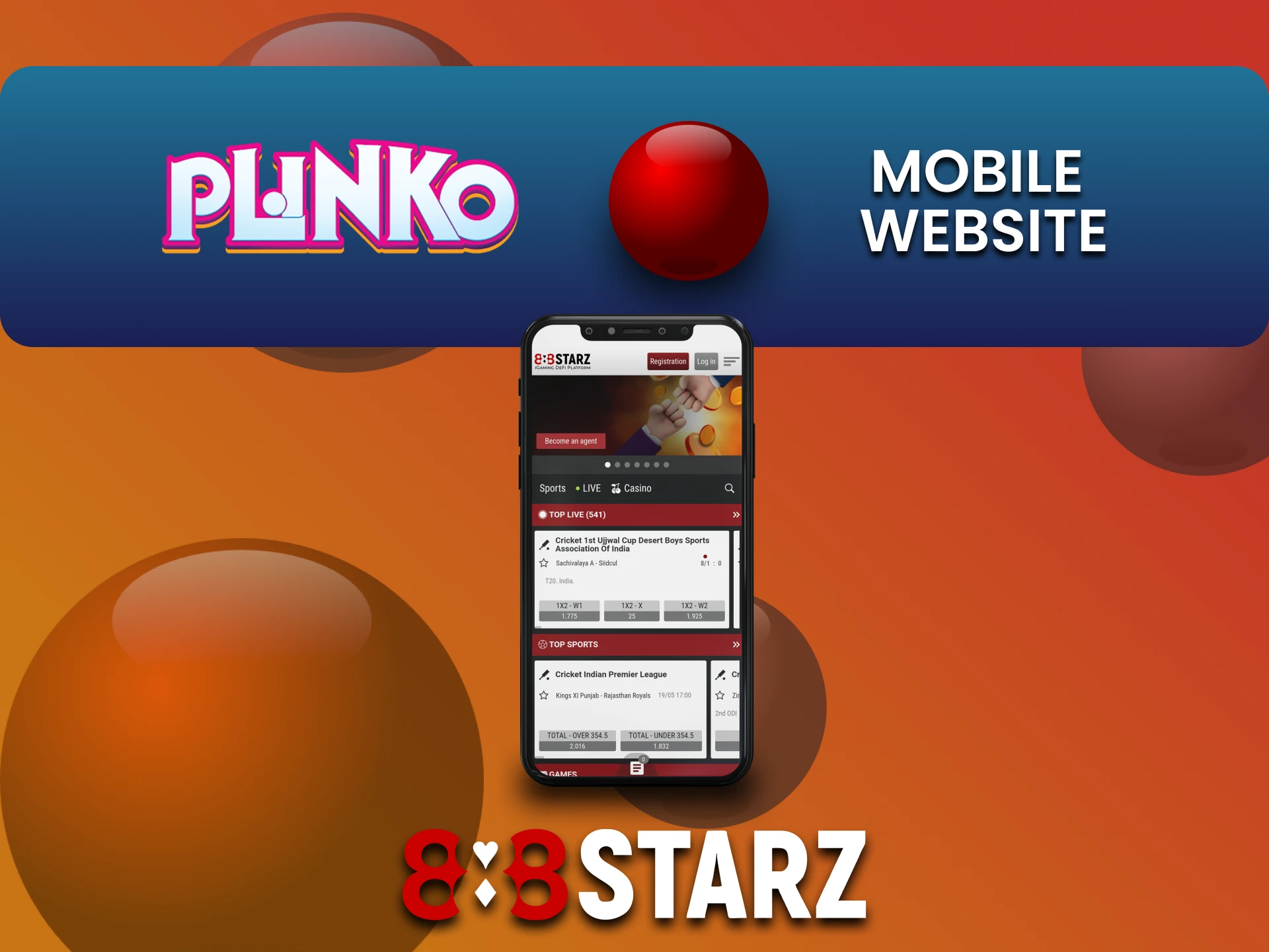 Use your mobile phone to play Plinko on 888starz.