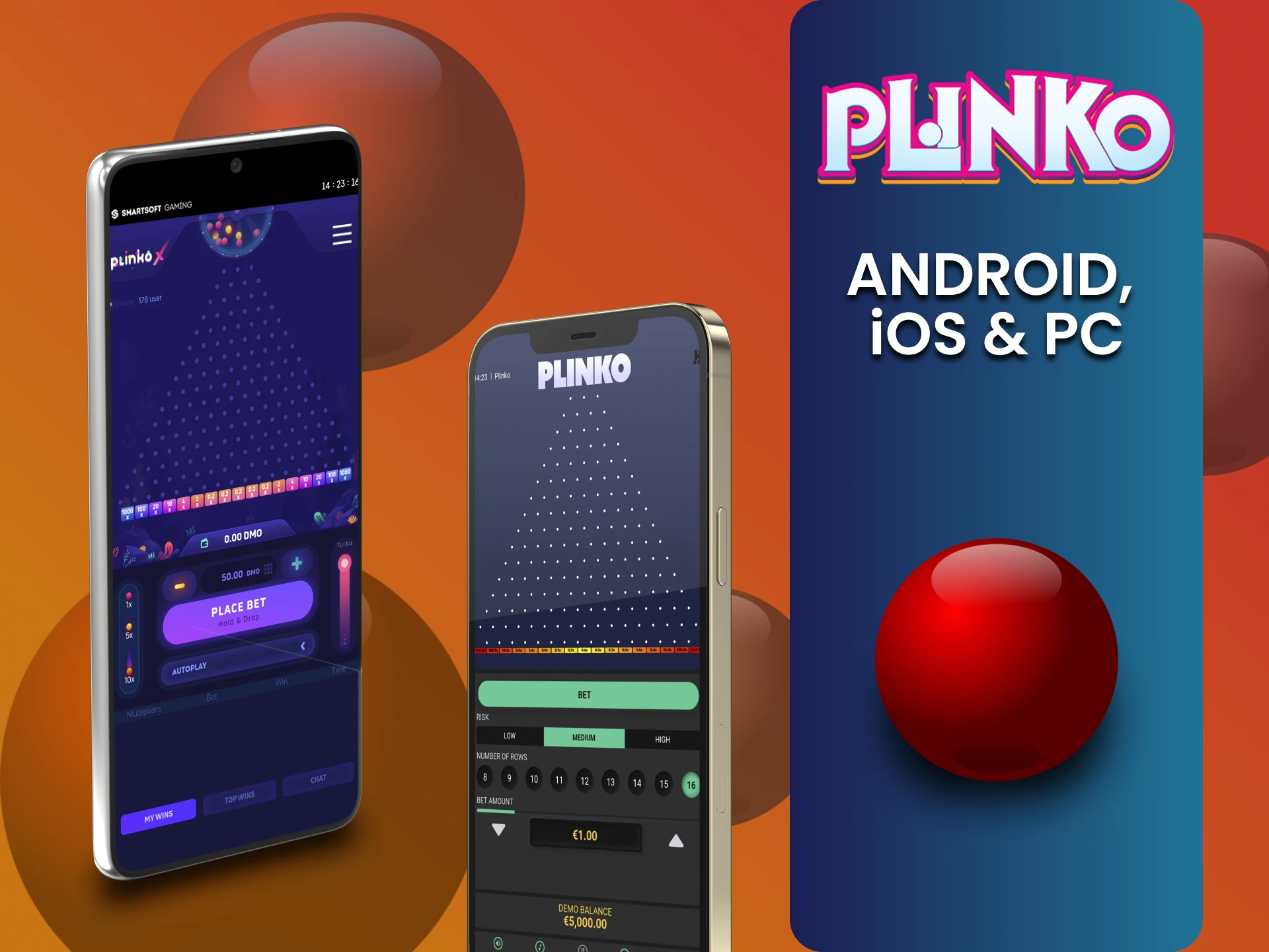 Download the app on one of your devices to play Plinko.