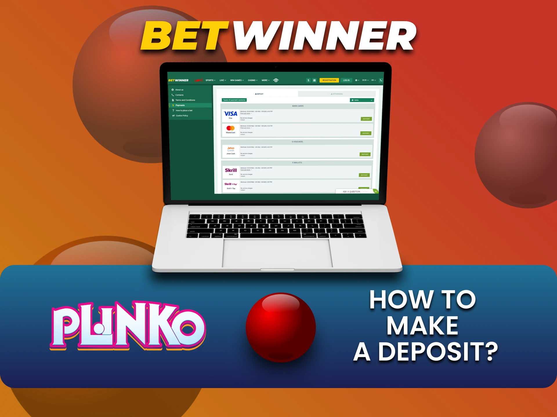 Find out how to fund Betwinner for Plinko.