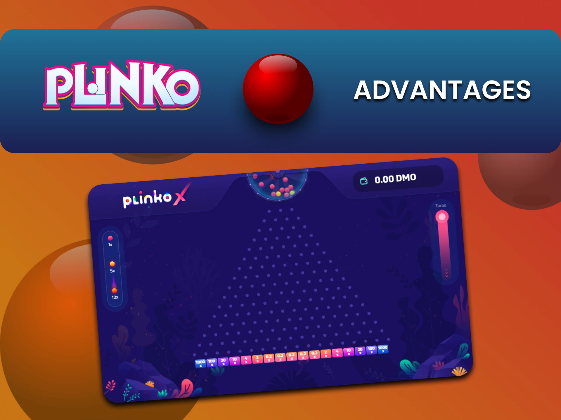 The demo version of the Plinko game will help you learn new strategies without loss.