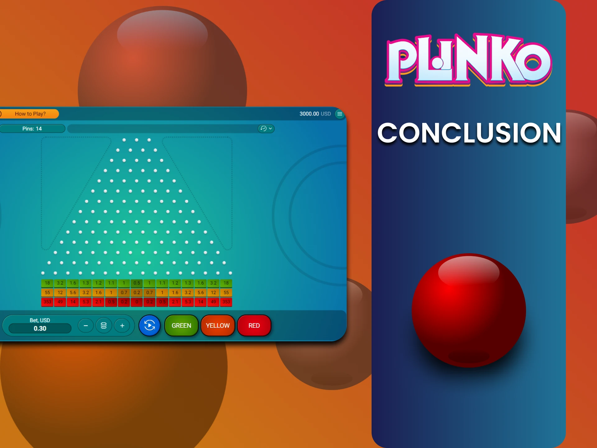 The demo version of the Plinko game will help you at the start of the game.