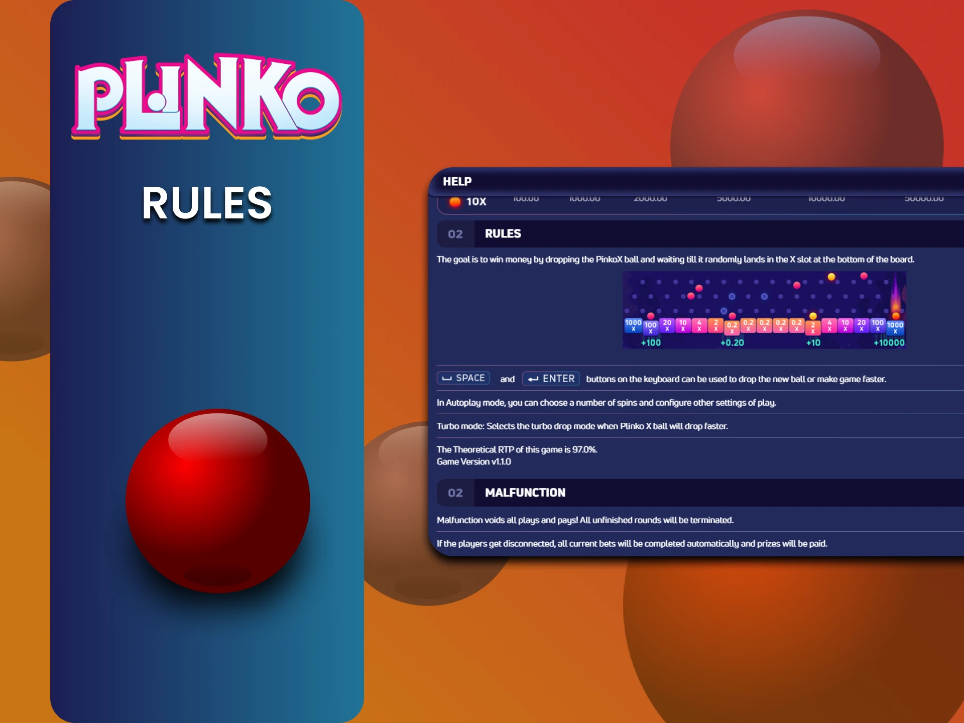Learn the rules of the game in Plinko.
