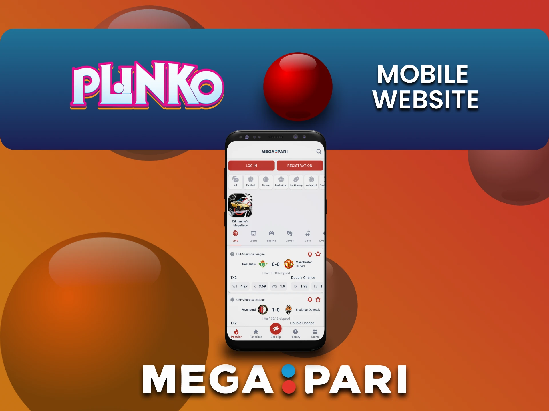 Visit the mobile version of the Megapari website for Plinko.