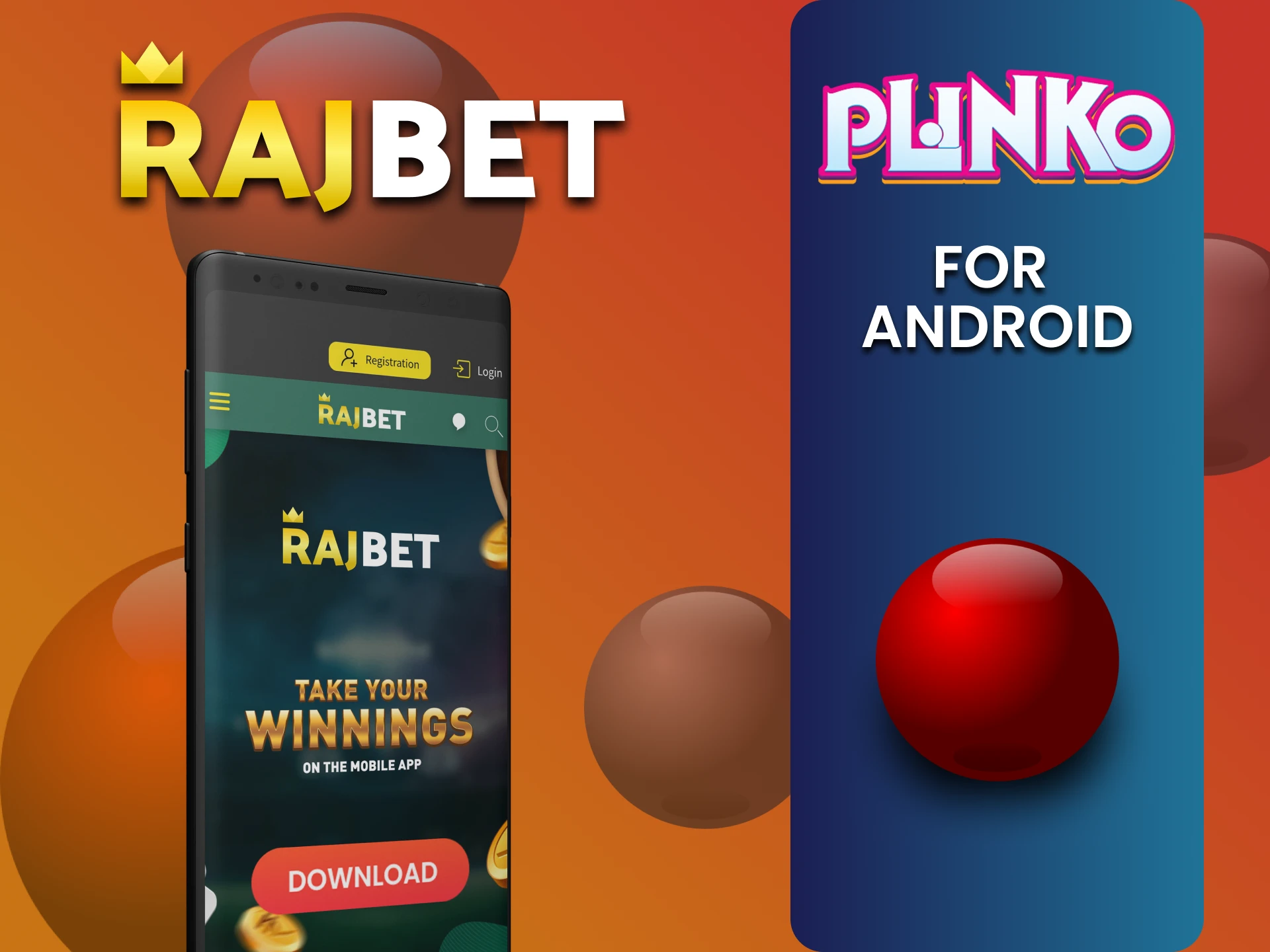 Install the Rajbet app on Android to play Plinko.