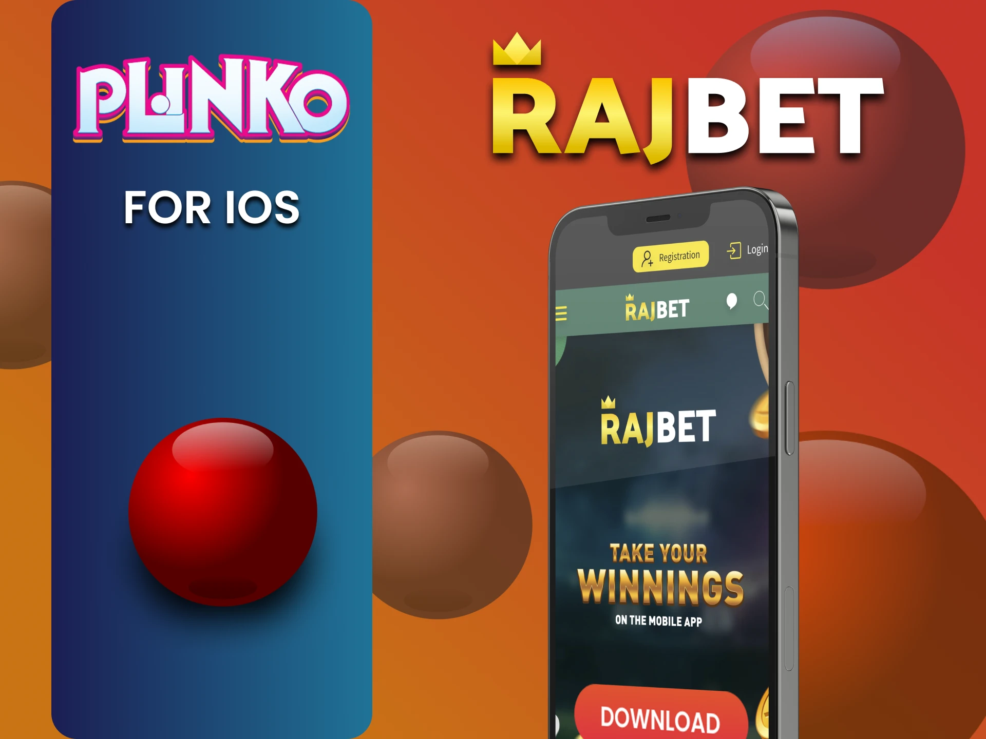 Install the Rajbet app on iOS to play Plinko.