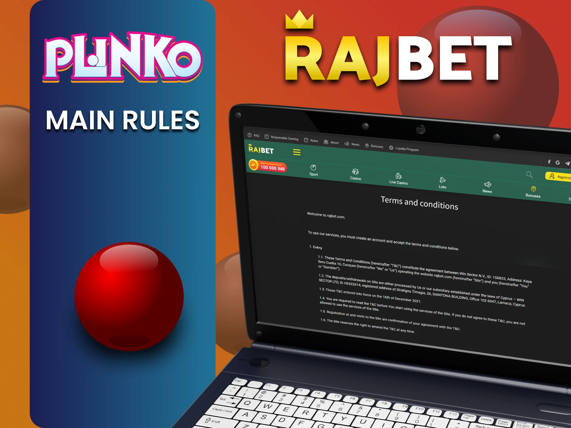 Learn the Rajbet rules for playing Plinko.