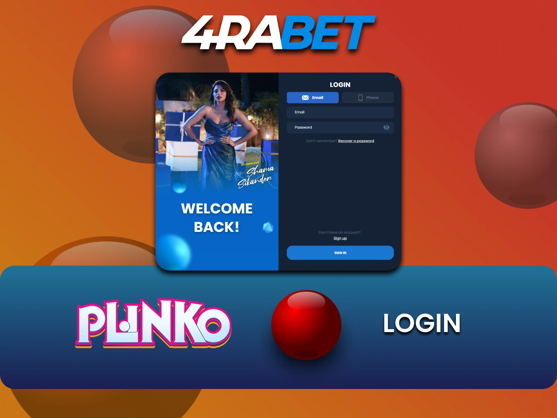 Login to your 4rabet account to play Plinko.
