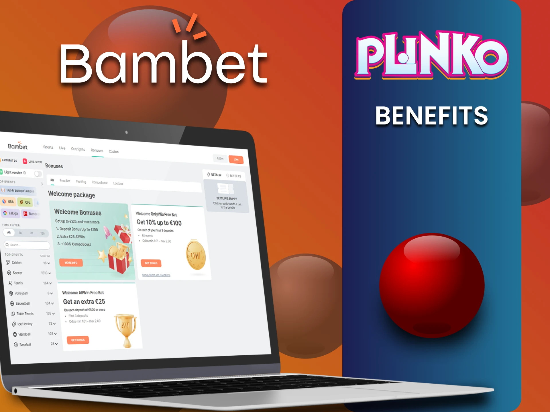 Bambet has a huge number of advantages for Plinko users.
