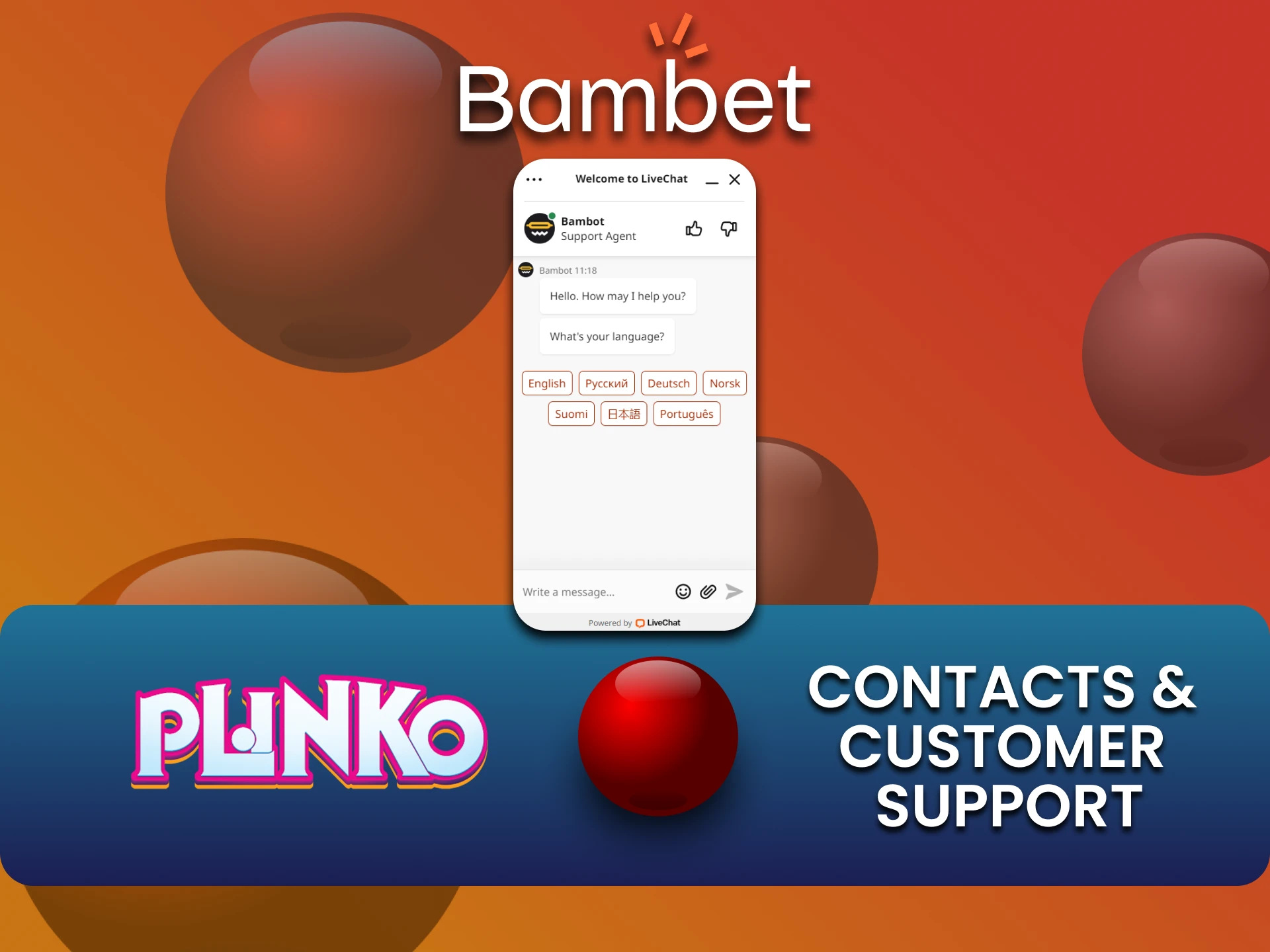 Find out how to contact the Bambet team.