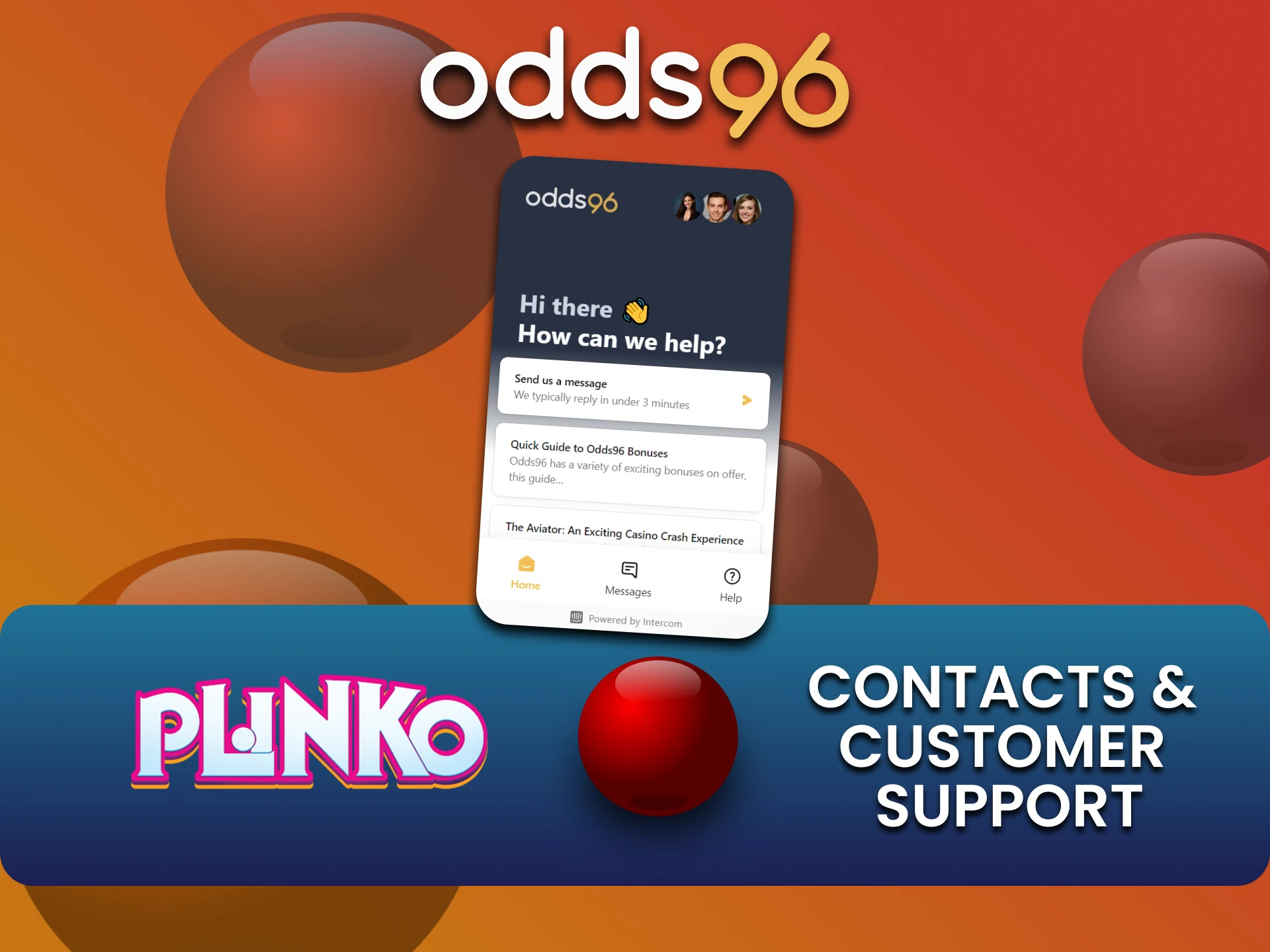 We will tell you how to contact the odds96 team.