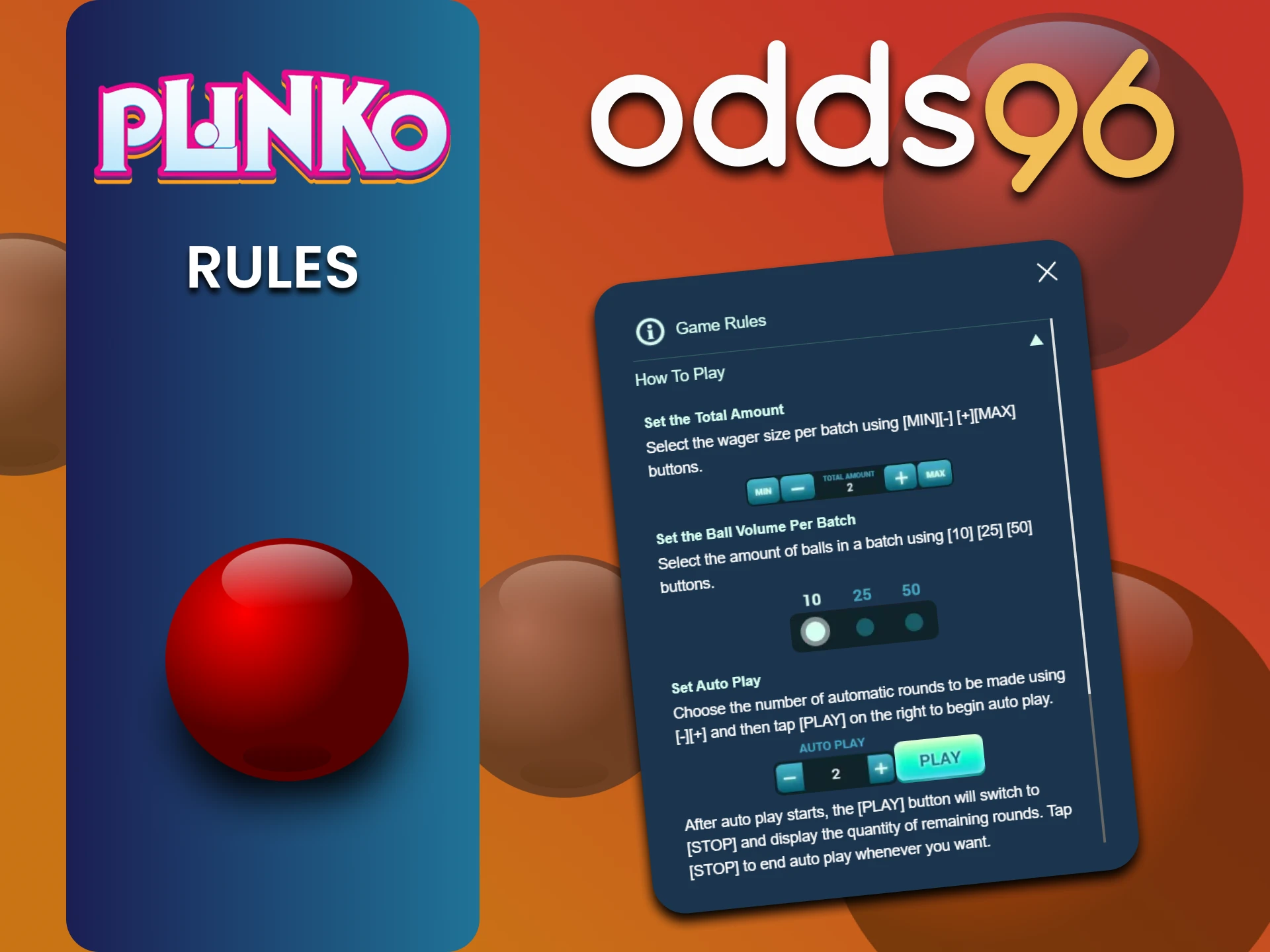 Learn the rules of playing Plinko on odds96.