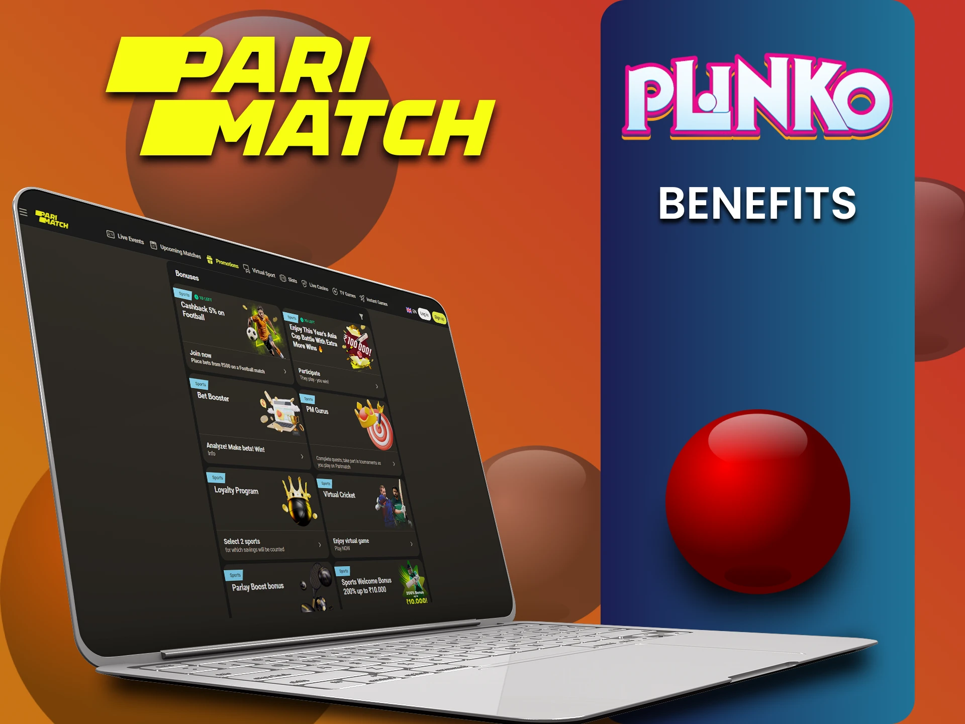 Parimatch has many advantages for playing Plinko.