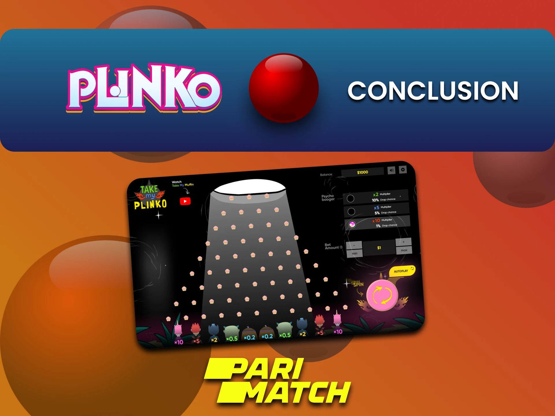 Parimatch is ideal for playing Plinko.