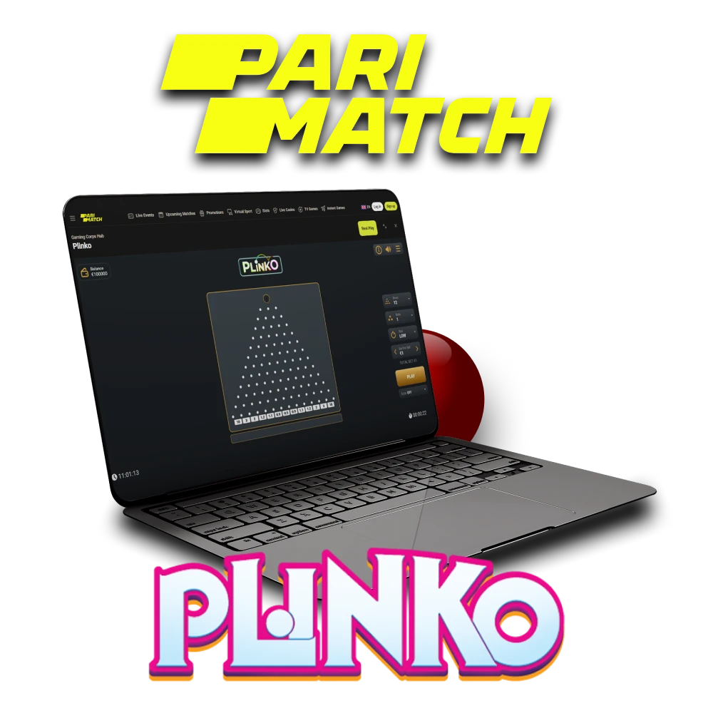 To play Plinko, choose the Parimatch service.