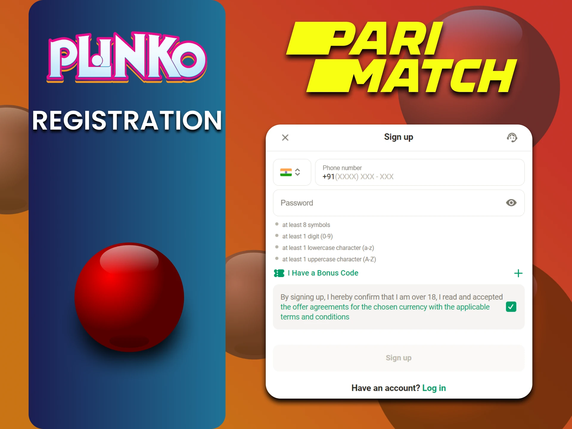 Register on Parimatch to play Plinko.