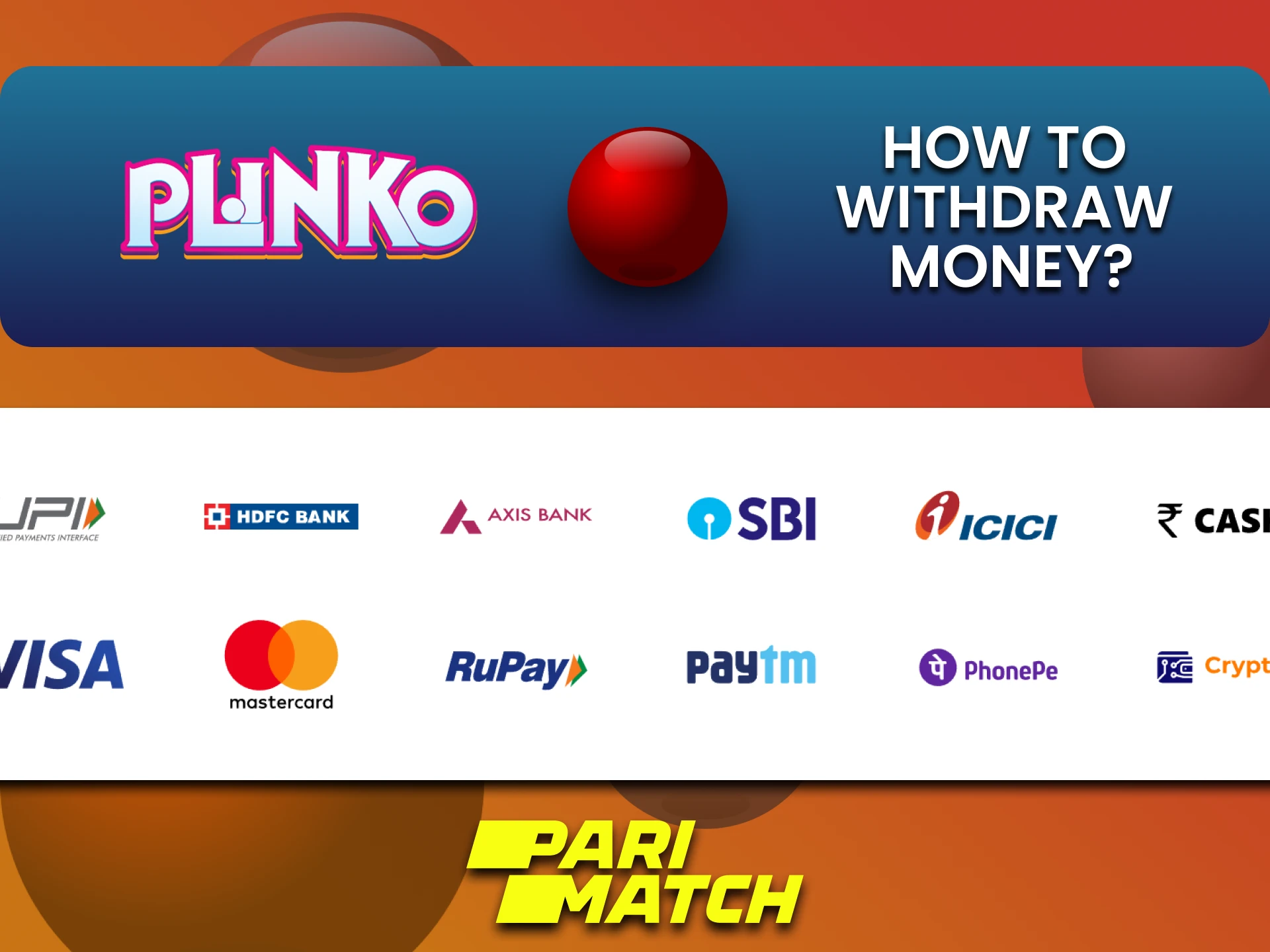 Find out about withdrawal methods for Plinko from Parimatch.