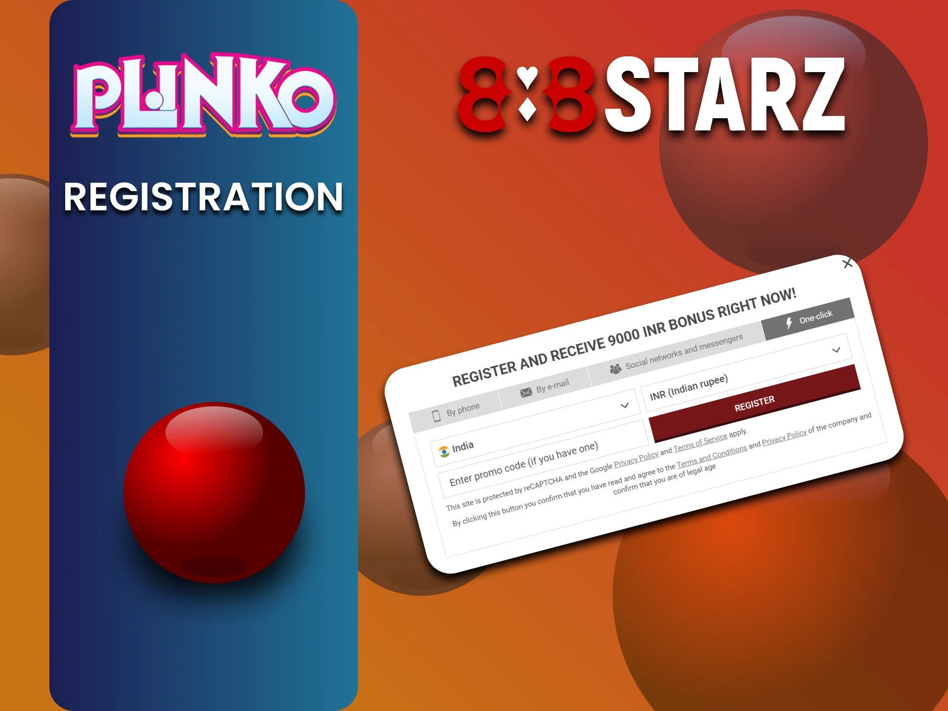 A simple registration is waiting for you at 888starz website to play Plinko.