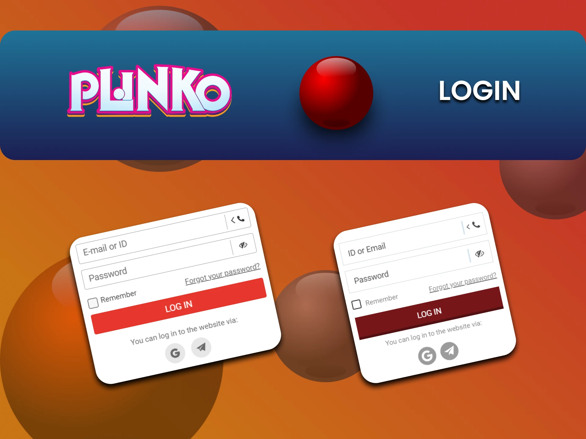 Log in to your personal account to play Plinko.