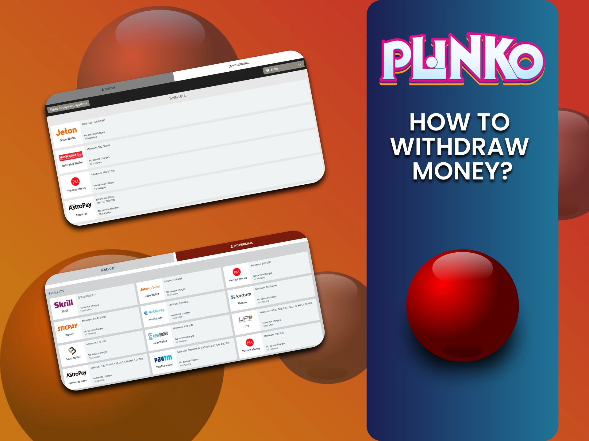 We will tell you how to withdraw funds for the game Plinko.