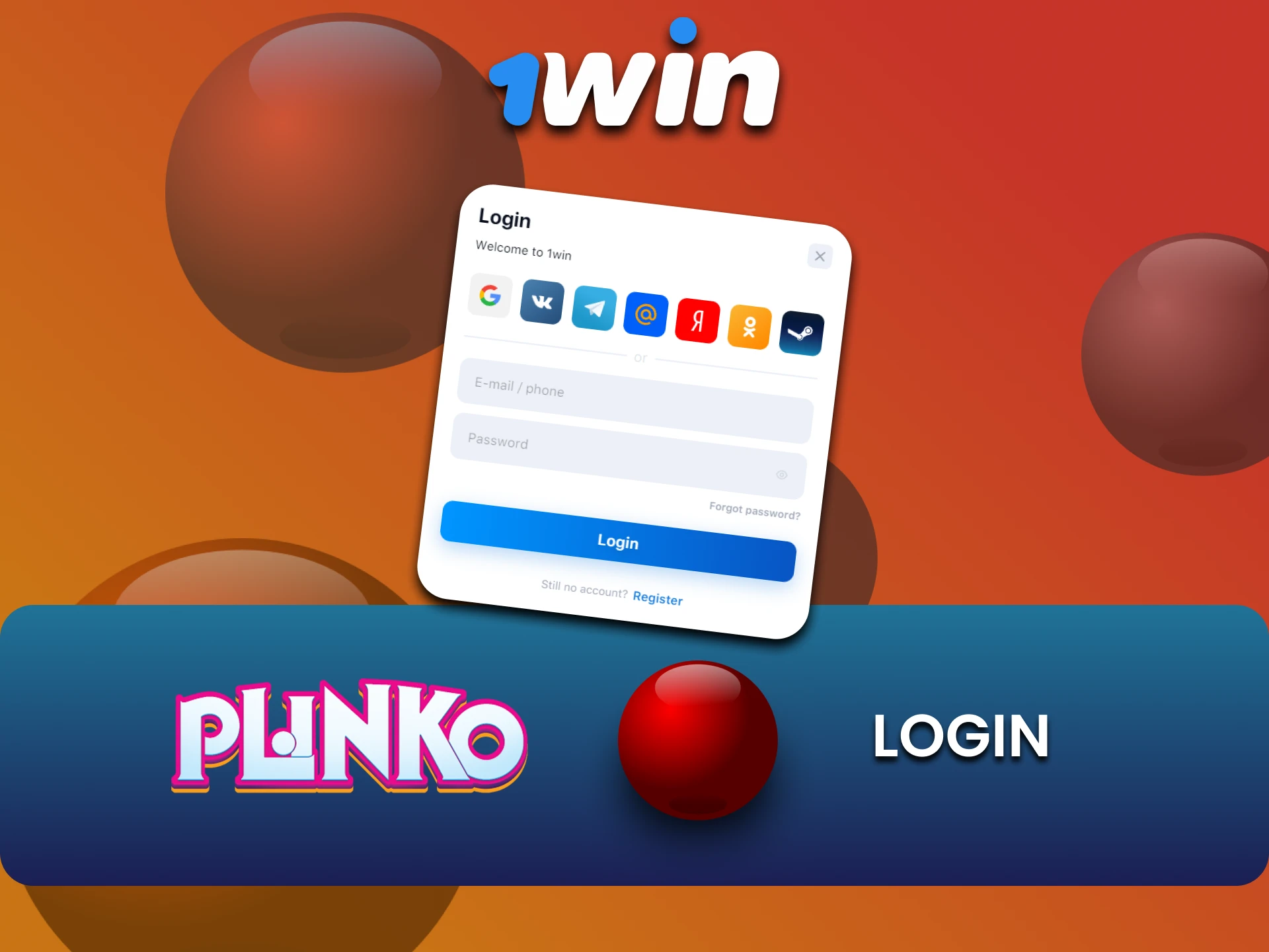 Log into your personal account at 1win and start playing Plinko.