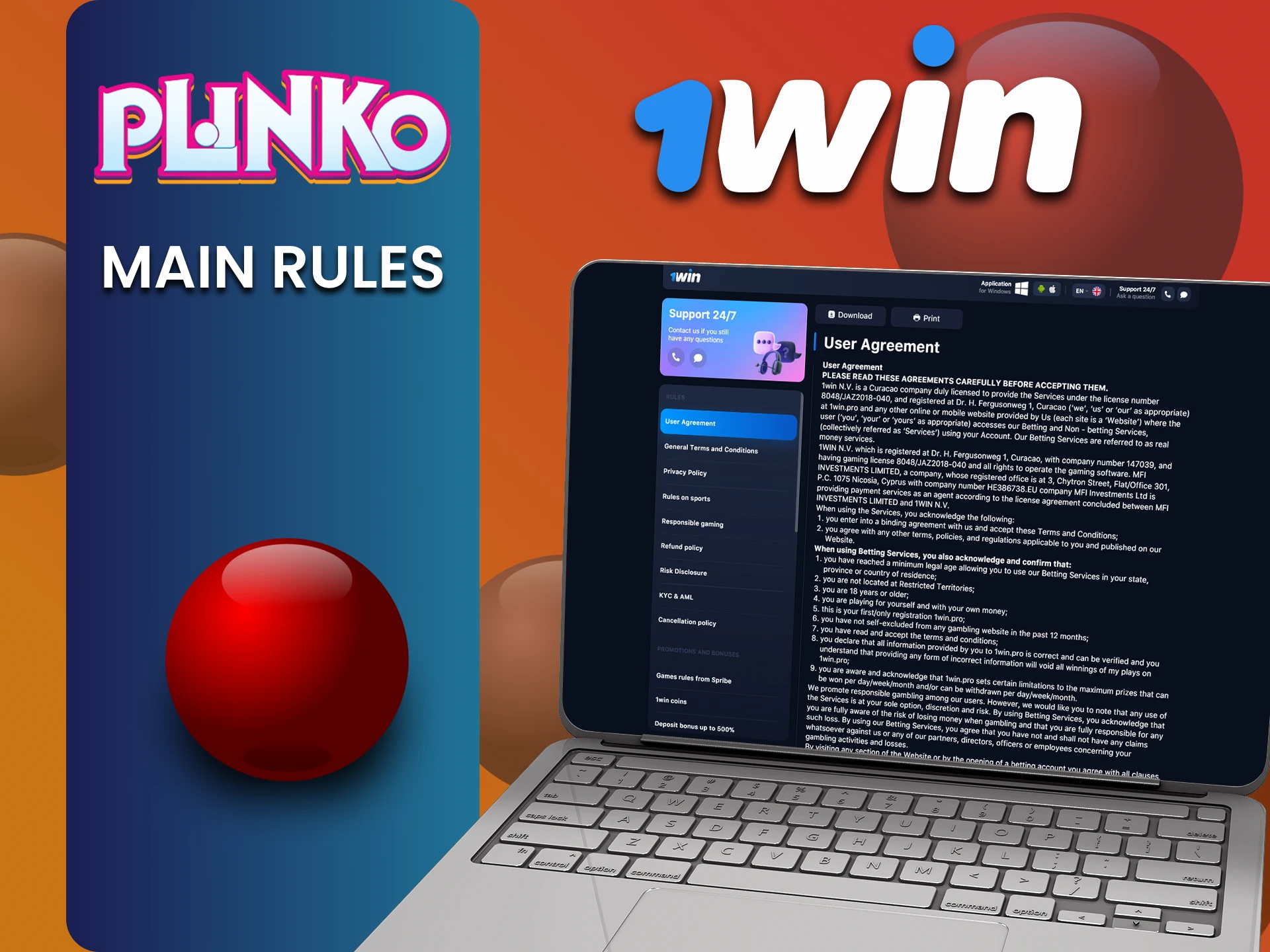 Learn the rules of the 1win service for playing Plinko.