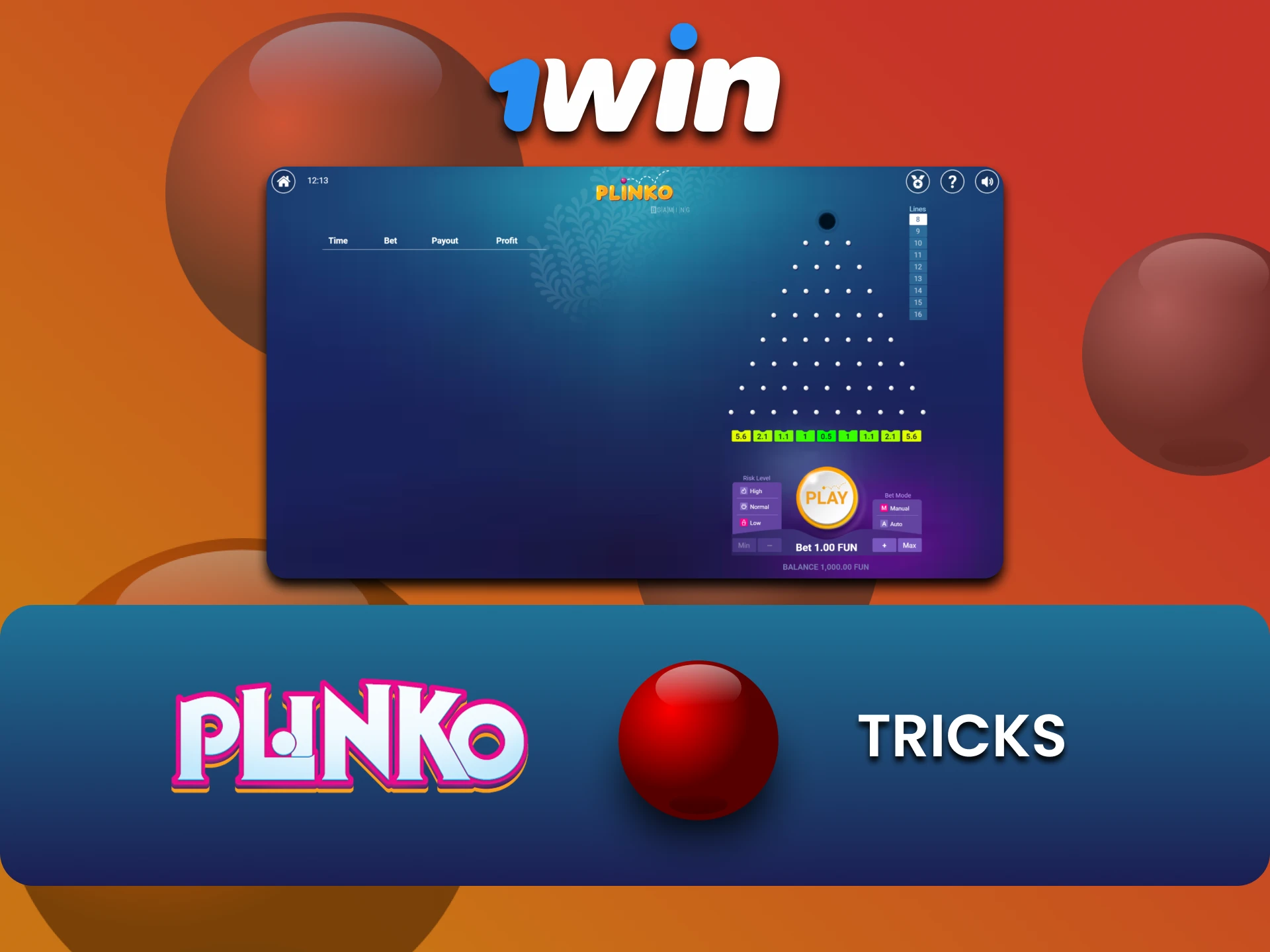 Learn tricks to win in Plinko at 1win.