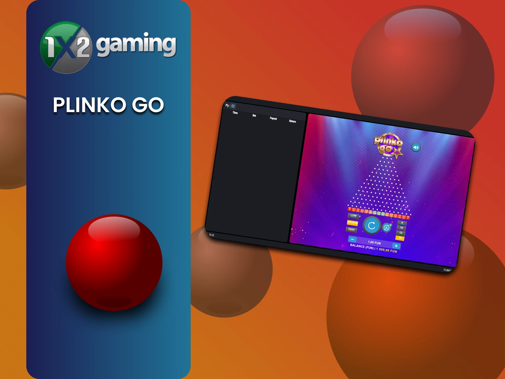 Play Plinko GO from 1x2 gaming.