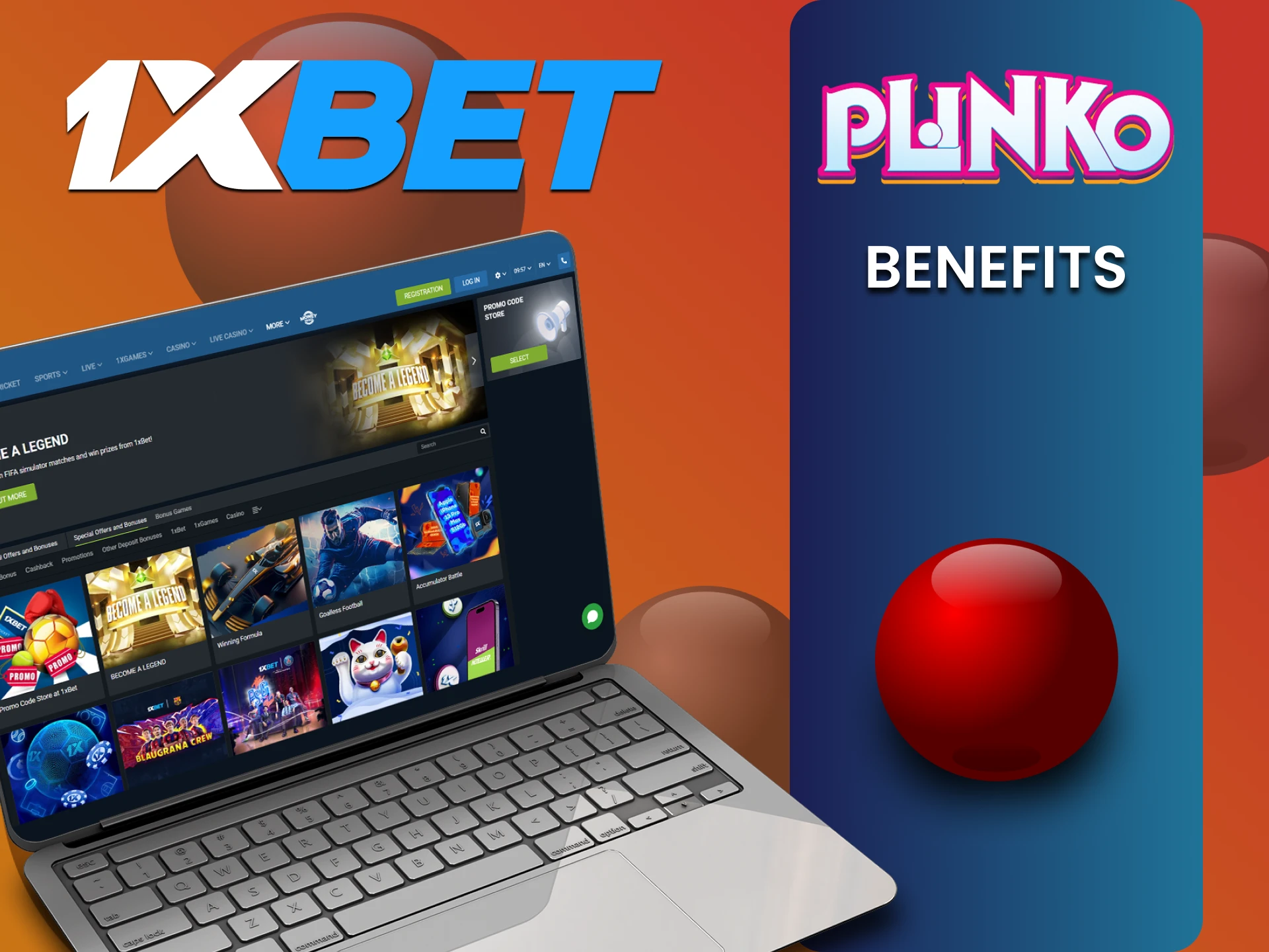 Find out about the benefits of 1xbet for playing Plinko.
