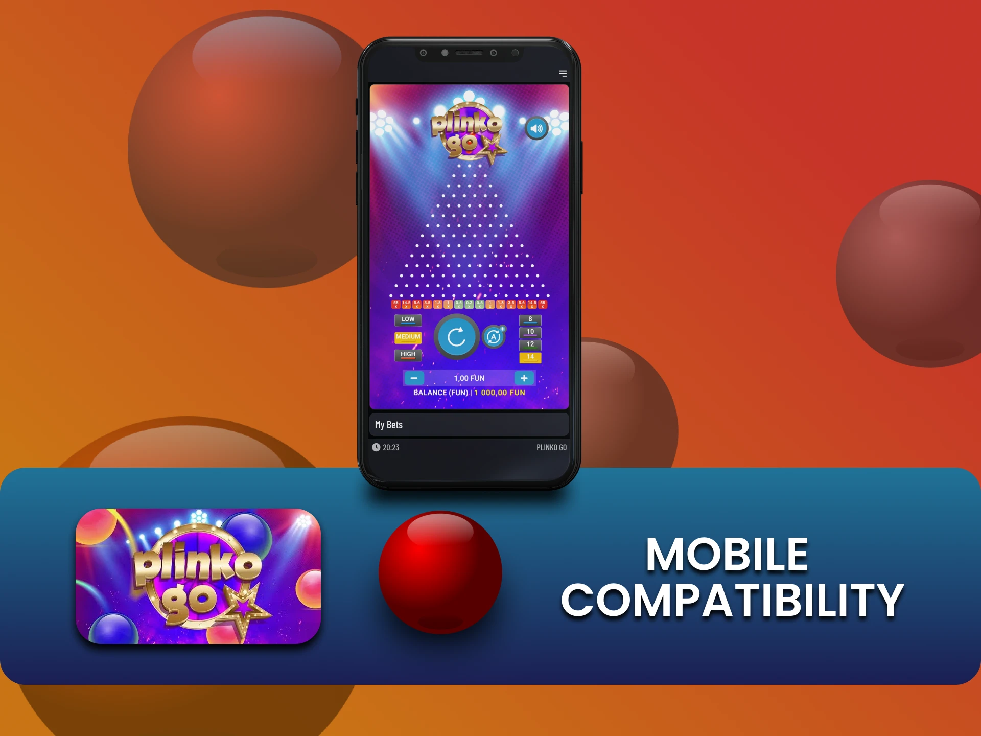 Play Plinko Go through your smartphone.