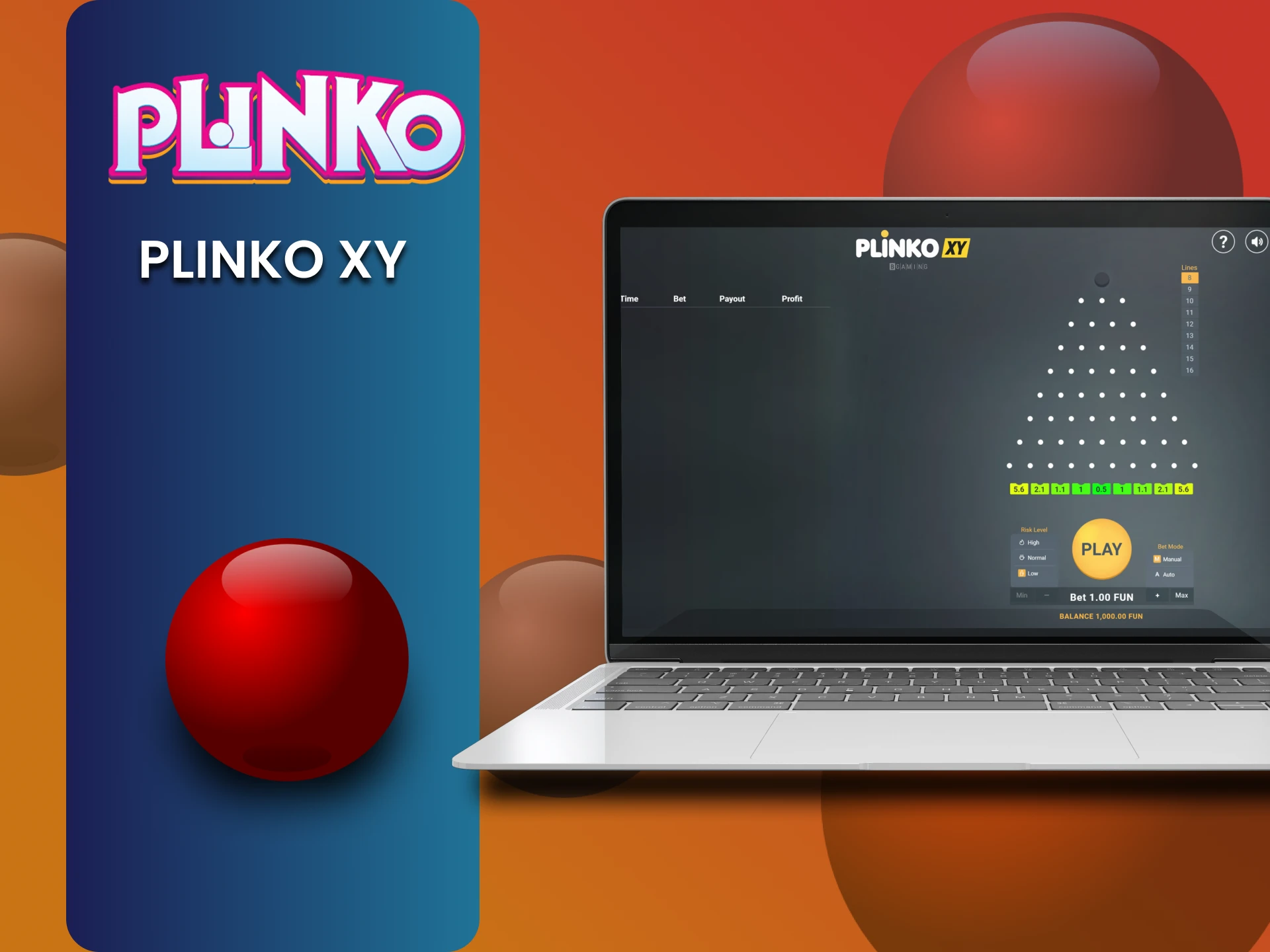 Play Plinko XY game for real money.
