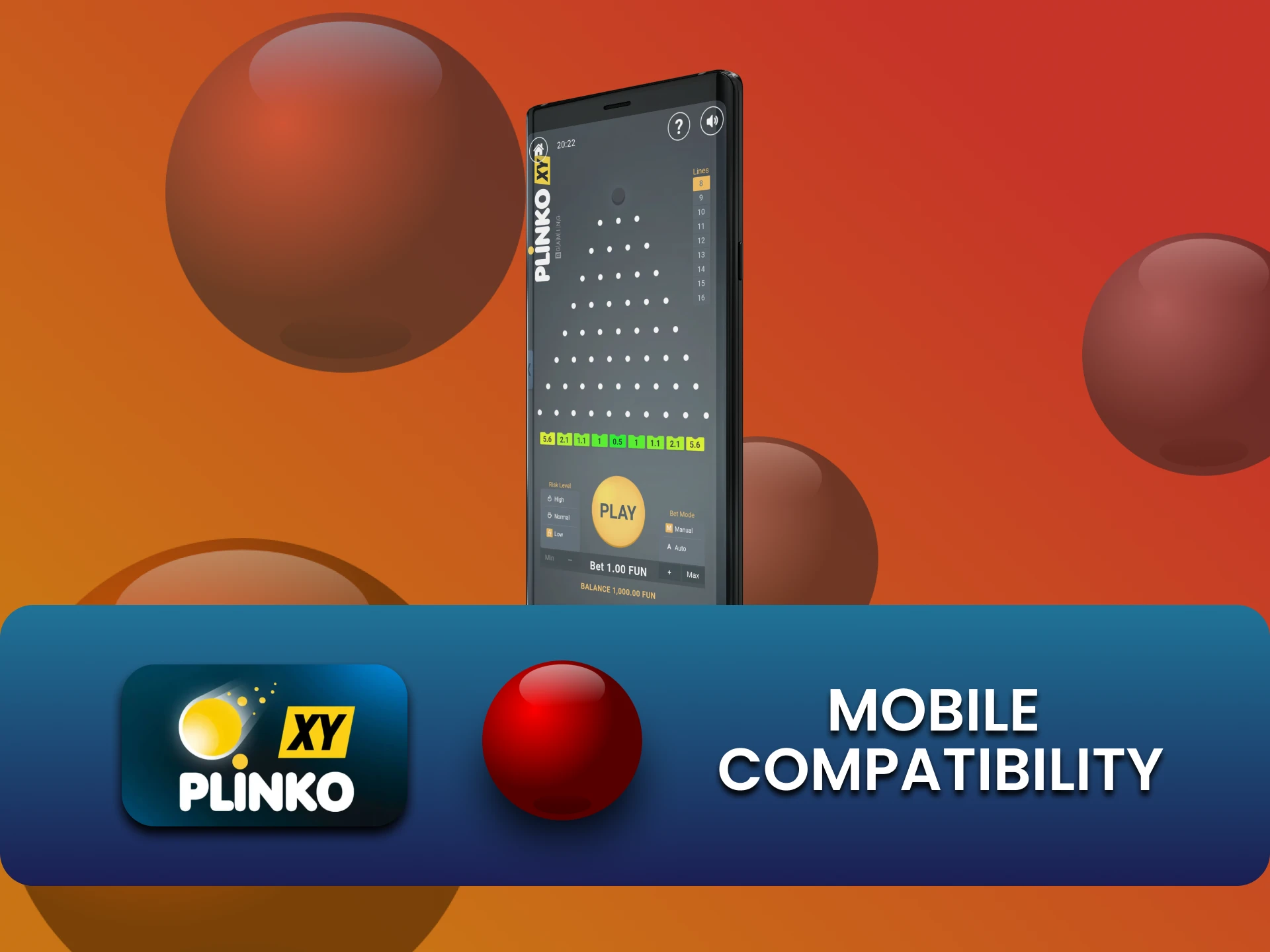 Play Plinko XY through your smartphone.
