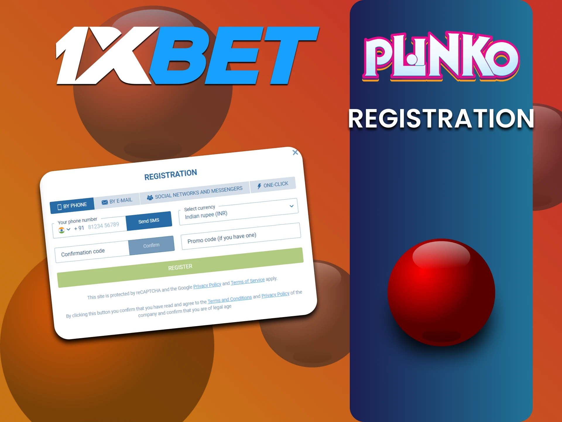 Find out how to register on 1xbet to play Plinko.