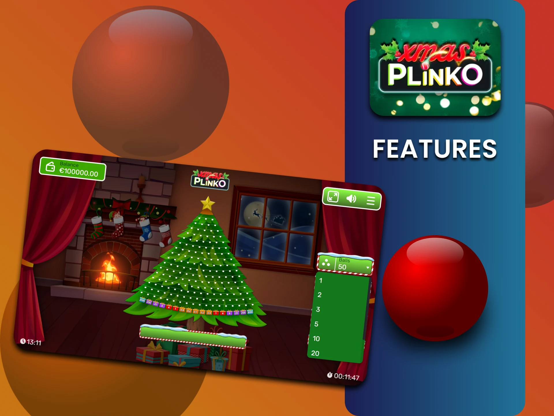 We will talk about the functionality of the Plinko Xmas game.
