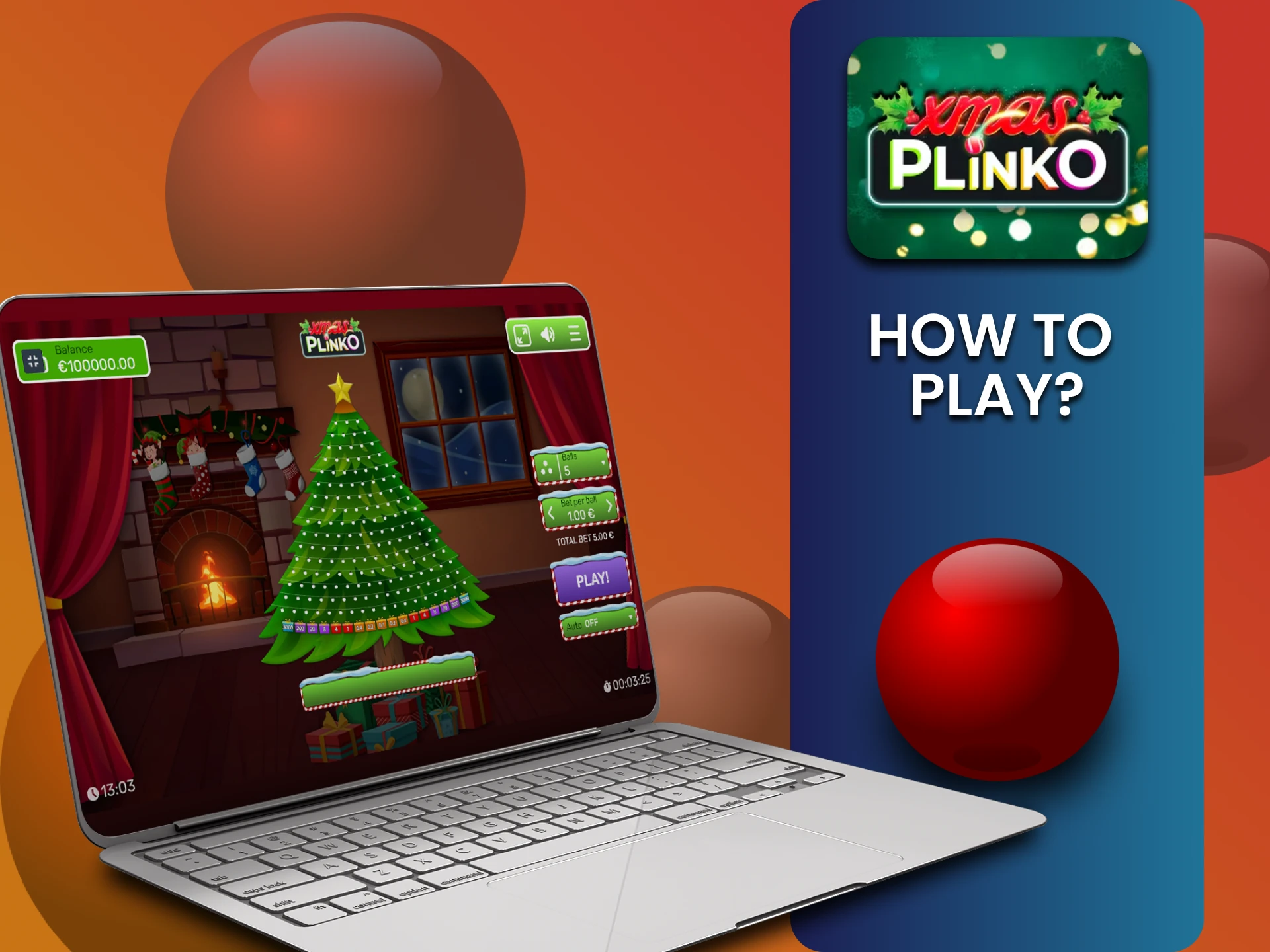 We will tell you how to start playing Plinko Xmas.
