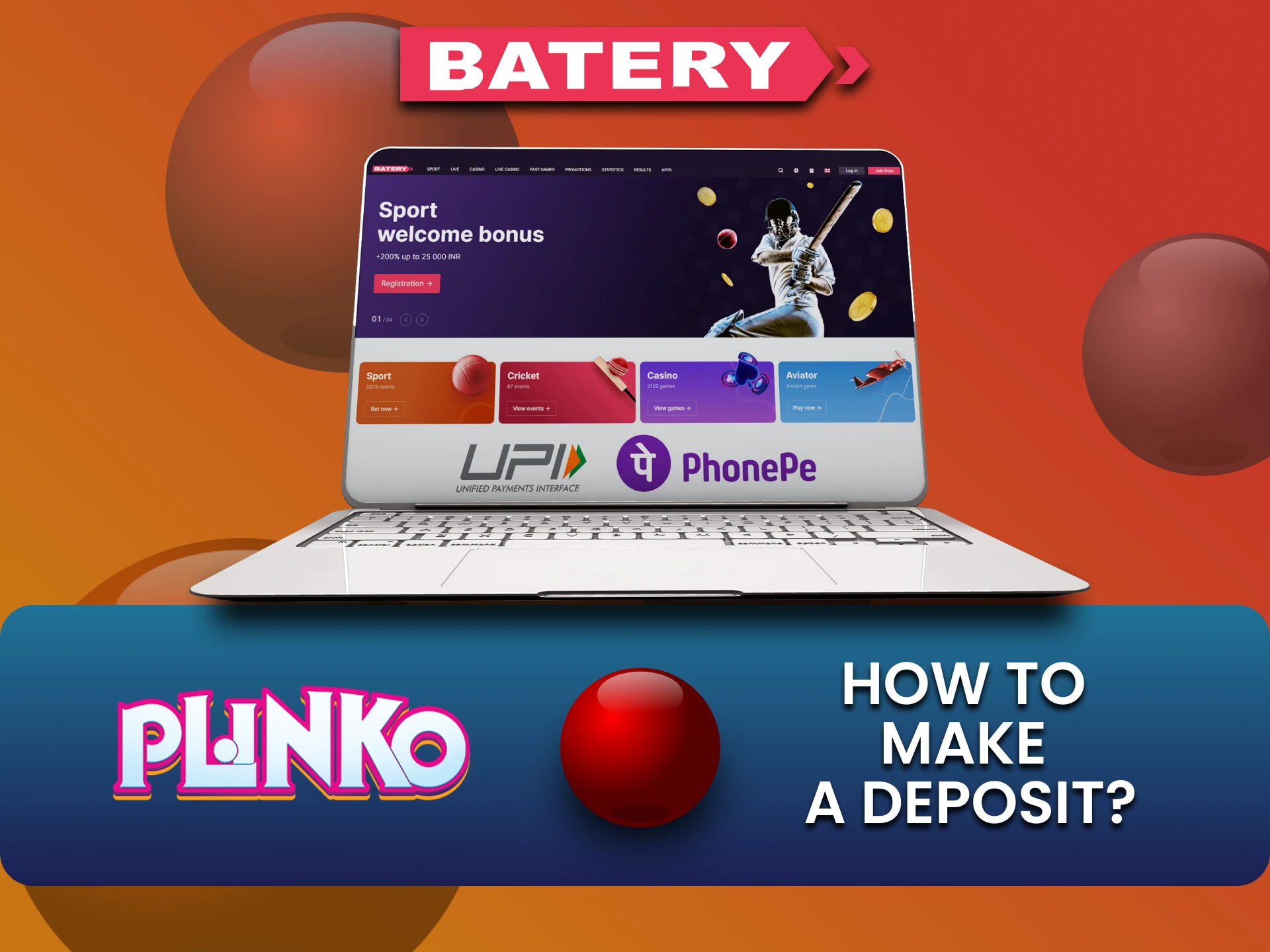 Explore ways to top up your funds on the Batery website for the game Plinko.