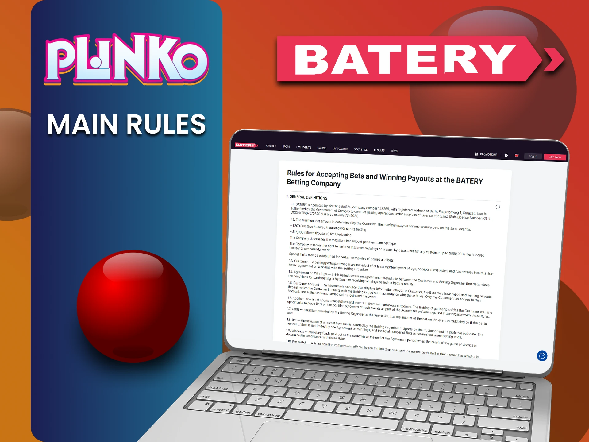 The Batery website has rules that you should study before playing Plinko.
