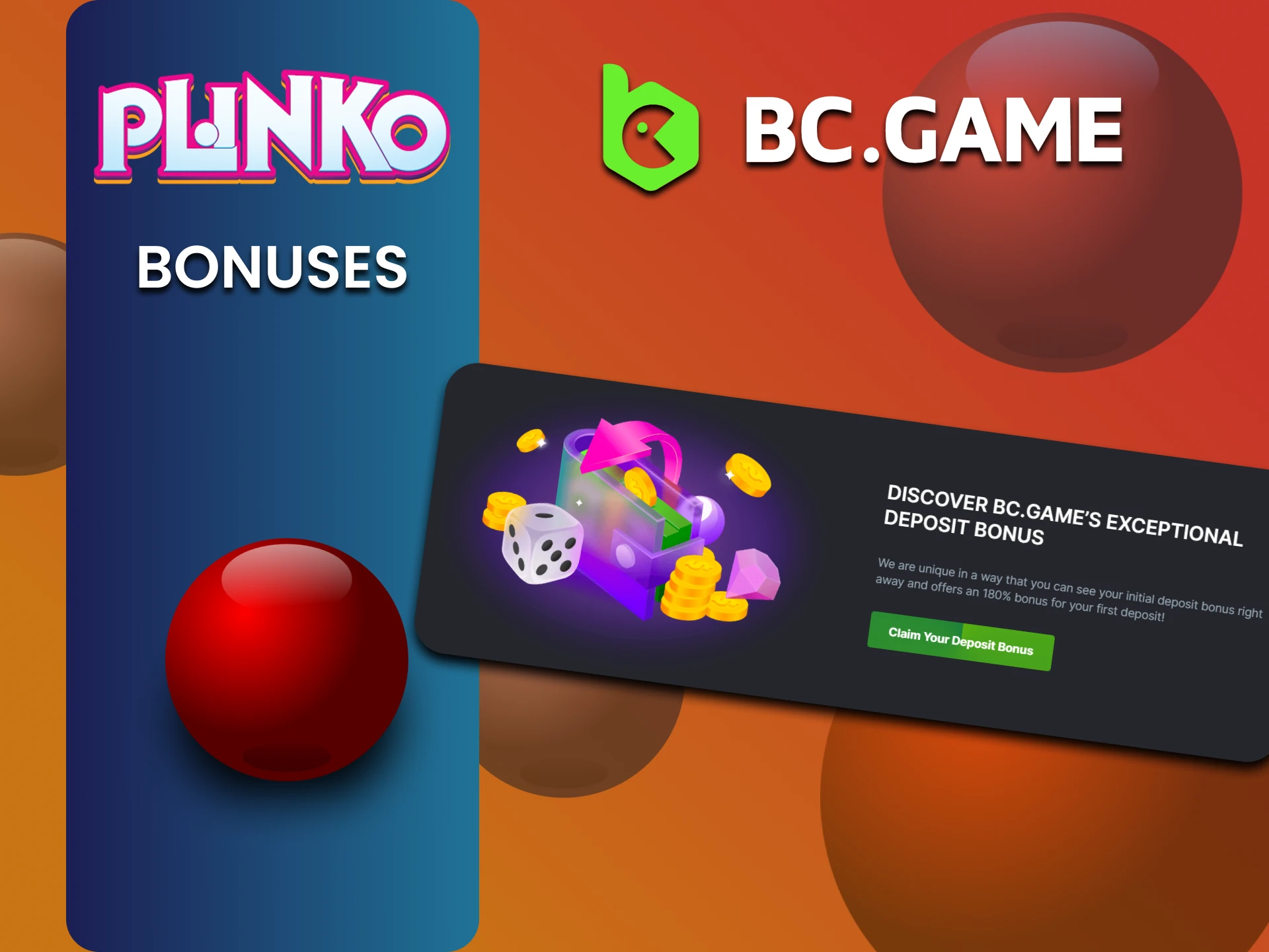 BCGame gives bonuses for playing Plinko.