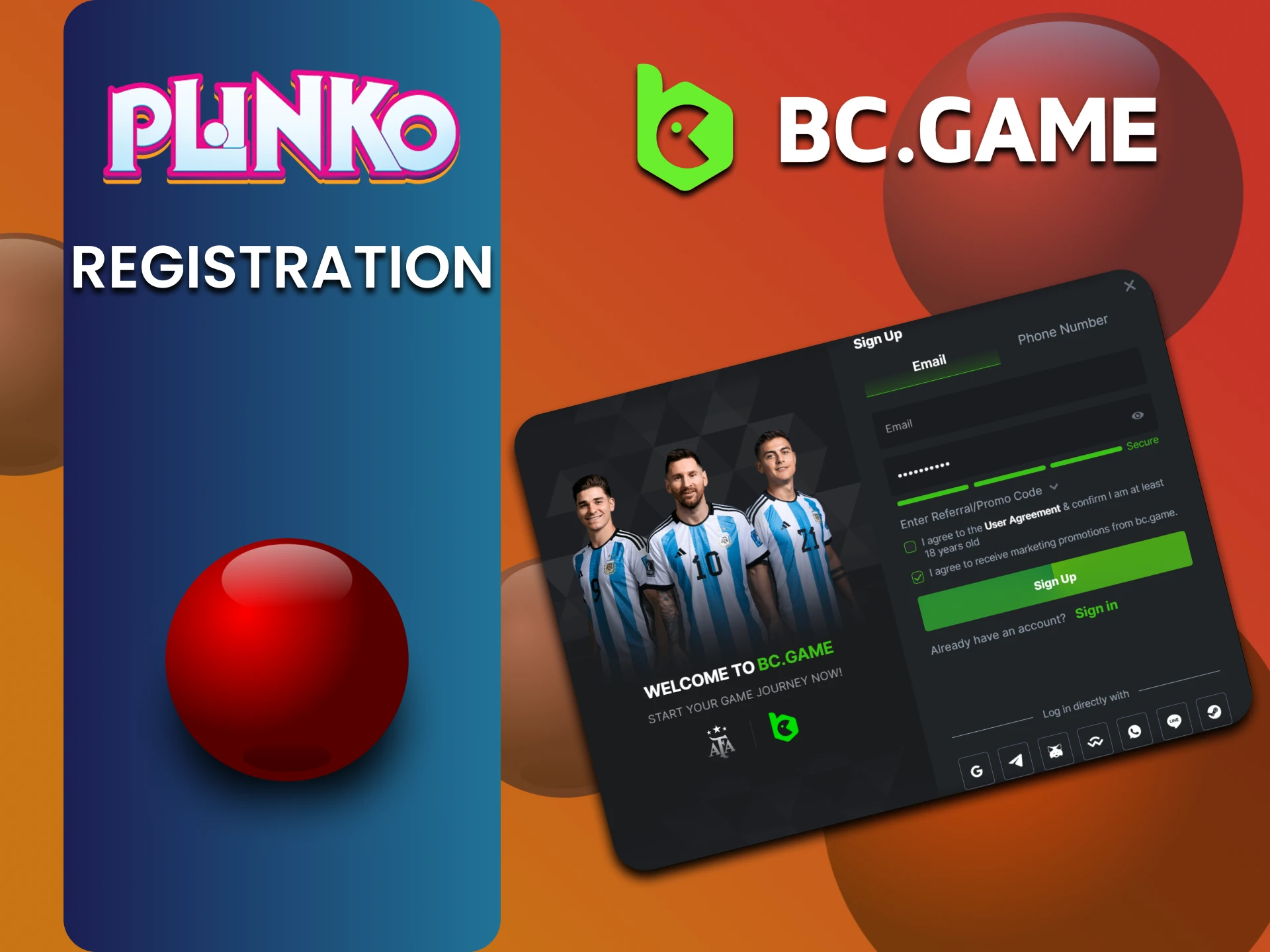 To play Plinko, register on BCGame.