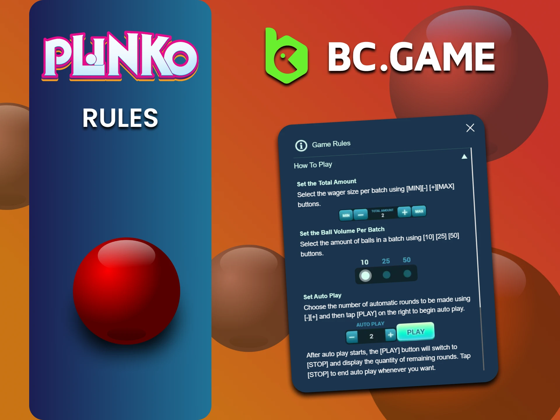 Be sure to study the rules of the Plinko game on the BCGame website.
