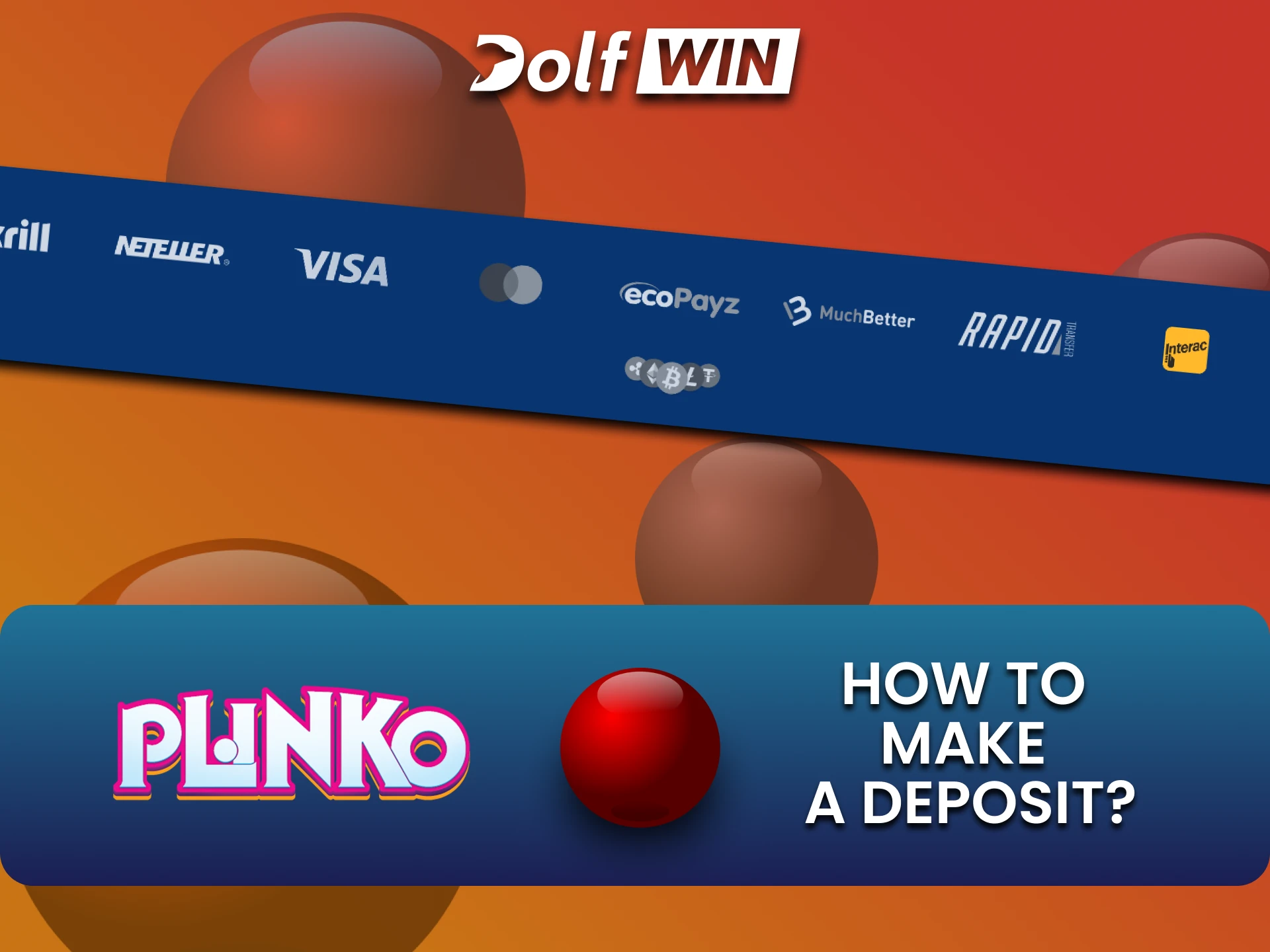 Explore ways to top up your funds on the Dolfwin website for the game Plinko.