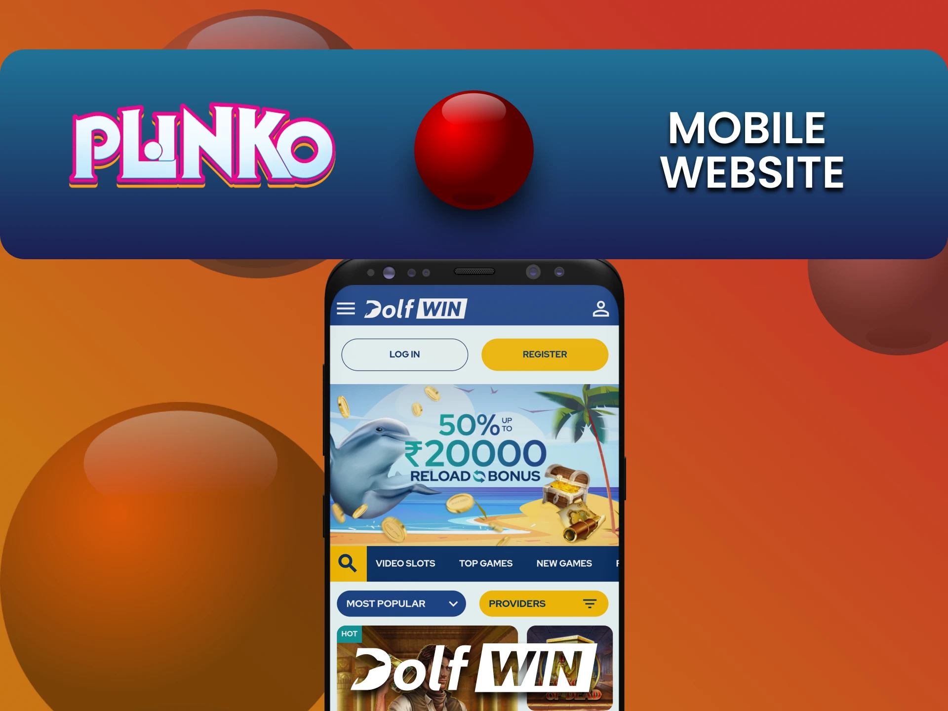 Phone is one of the ways to play Plinko on the Dolfwin website.
