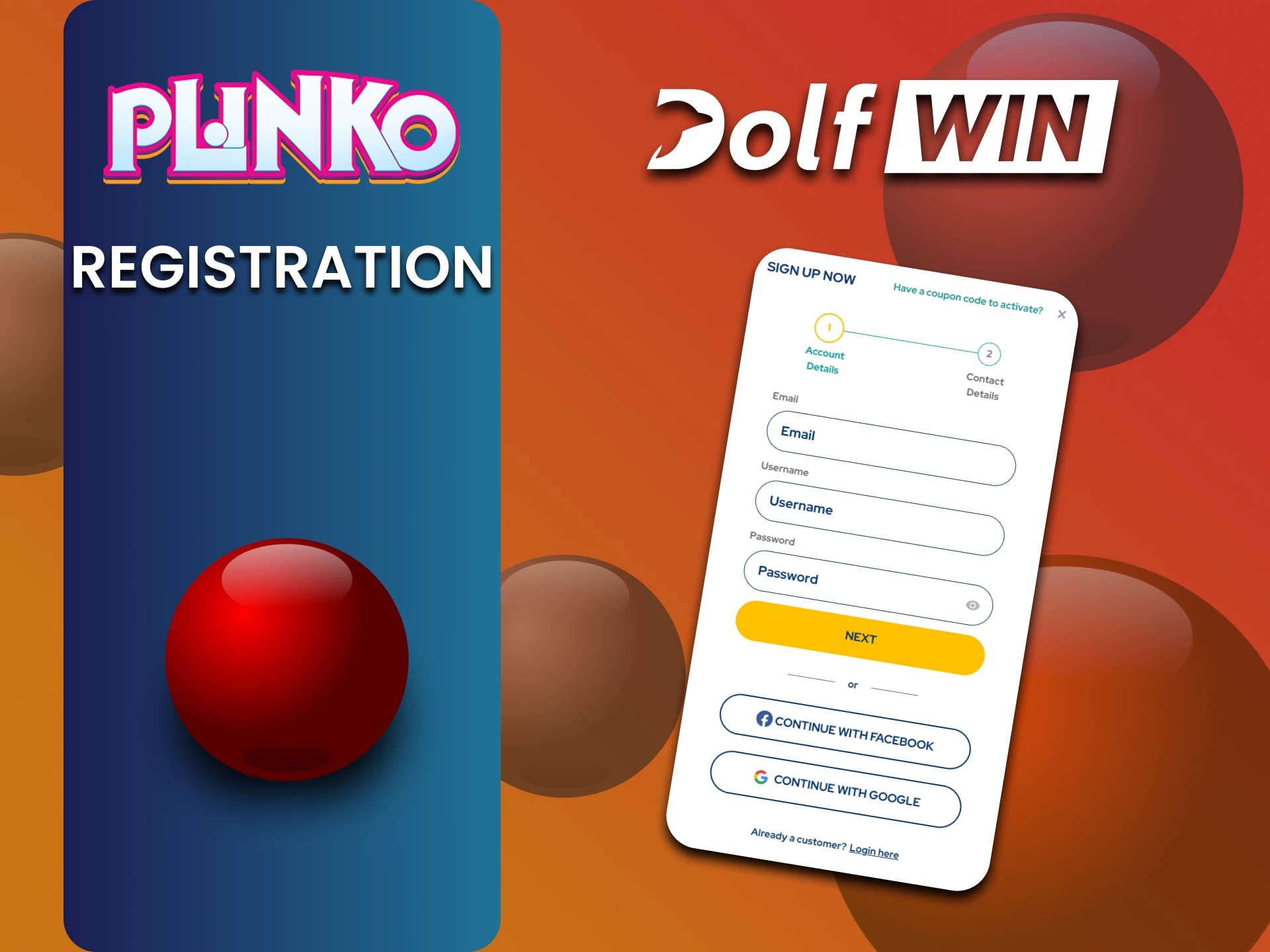 To play Plinko, register on Dolfwin.