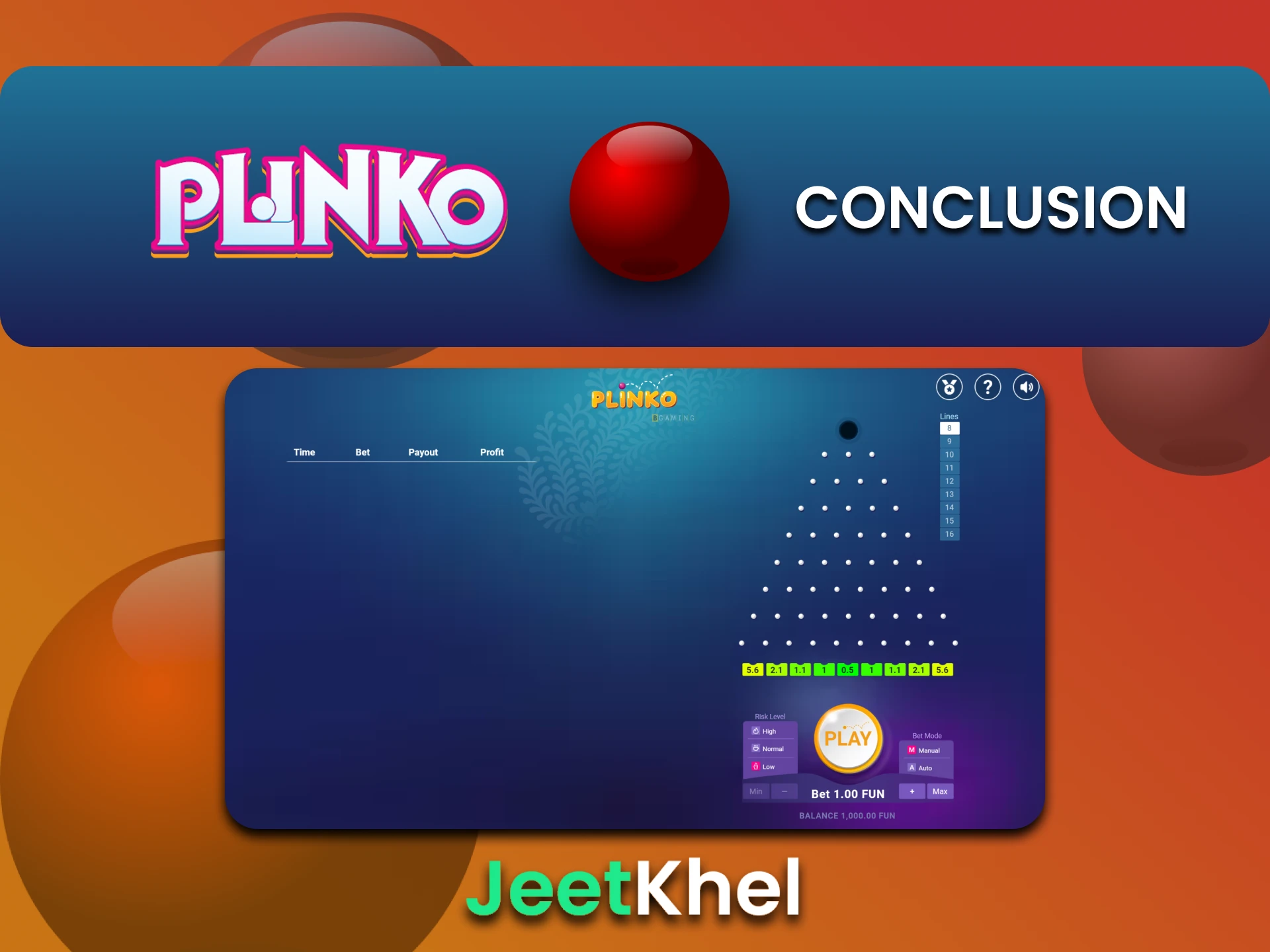 JeetKhel is ideal for playing Plinko.