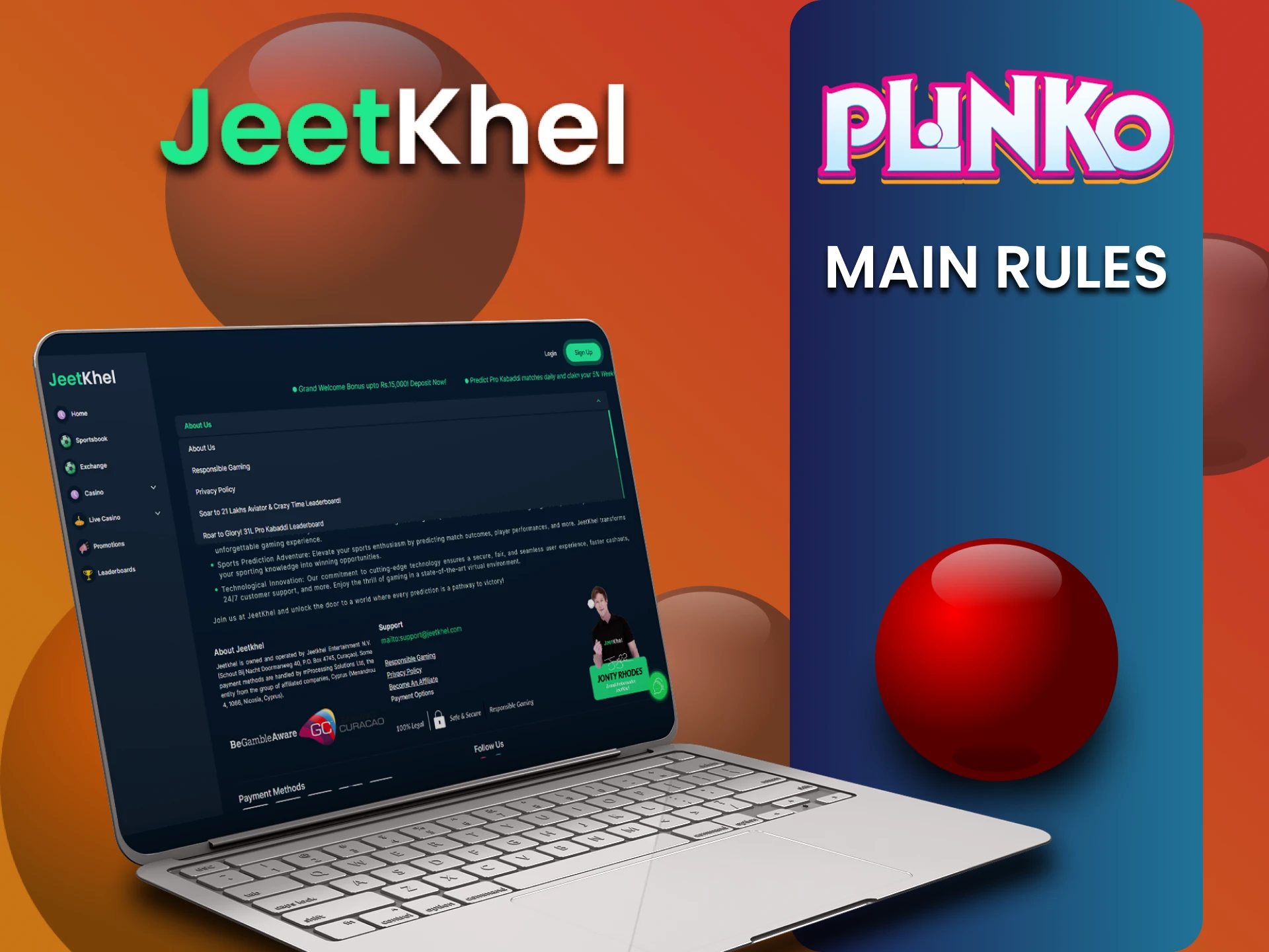 Learn the terms of use on the JeetKhel website for playing Plinko.