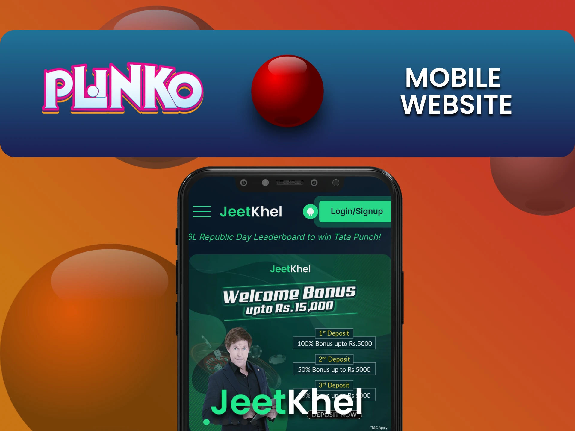 You can play Plinko on the mobile version of the JeetKhel website.