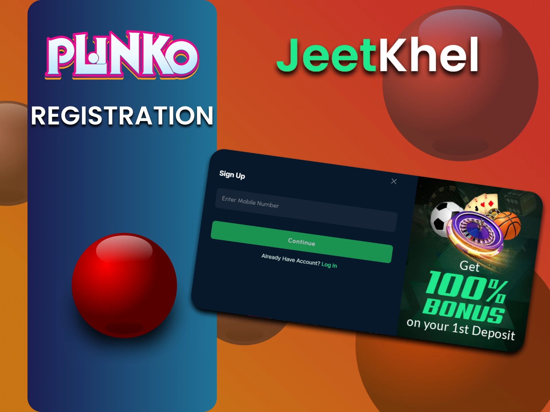 Register on JeetKhel website to play Plinko.
