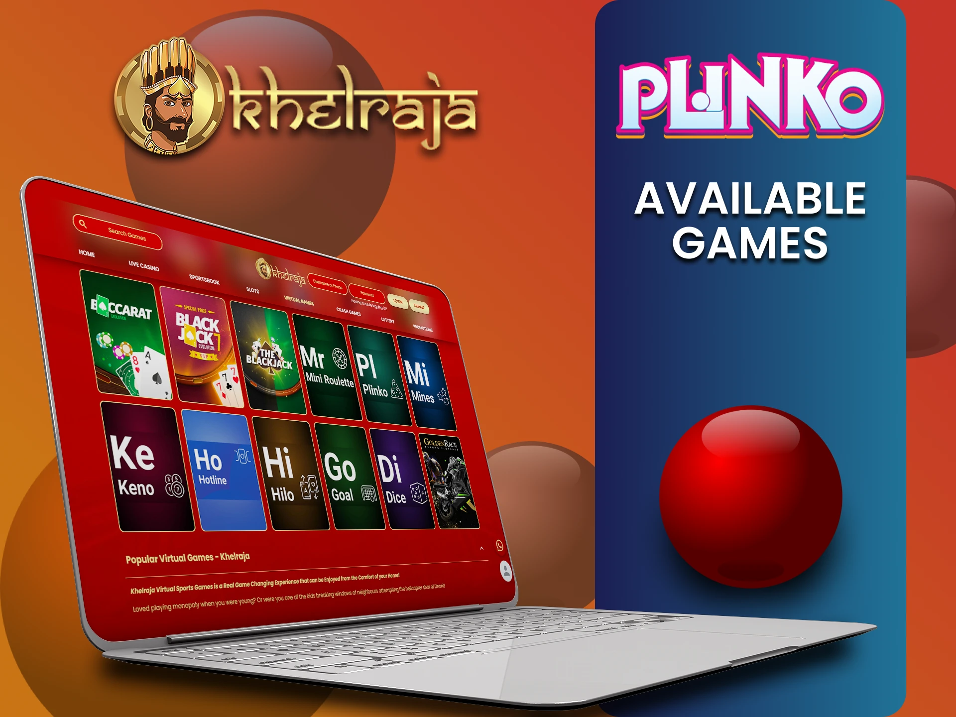 Choose your version of Plinko game on Khelraja.