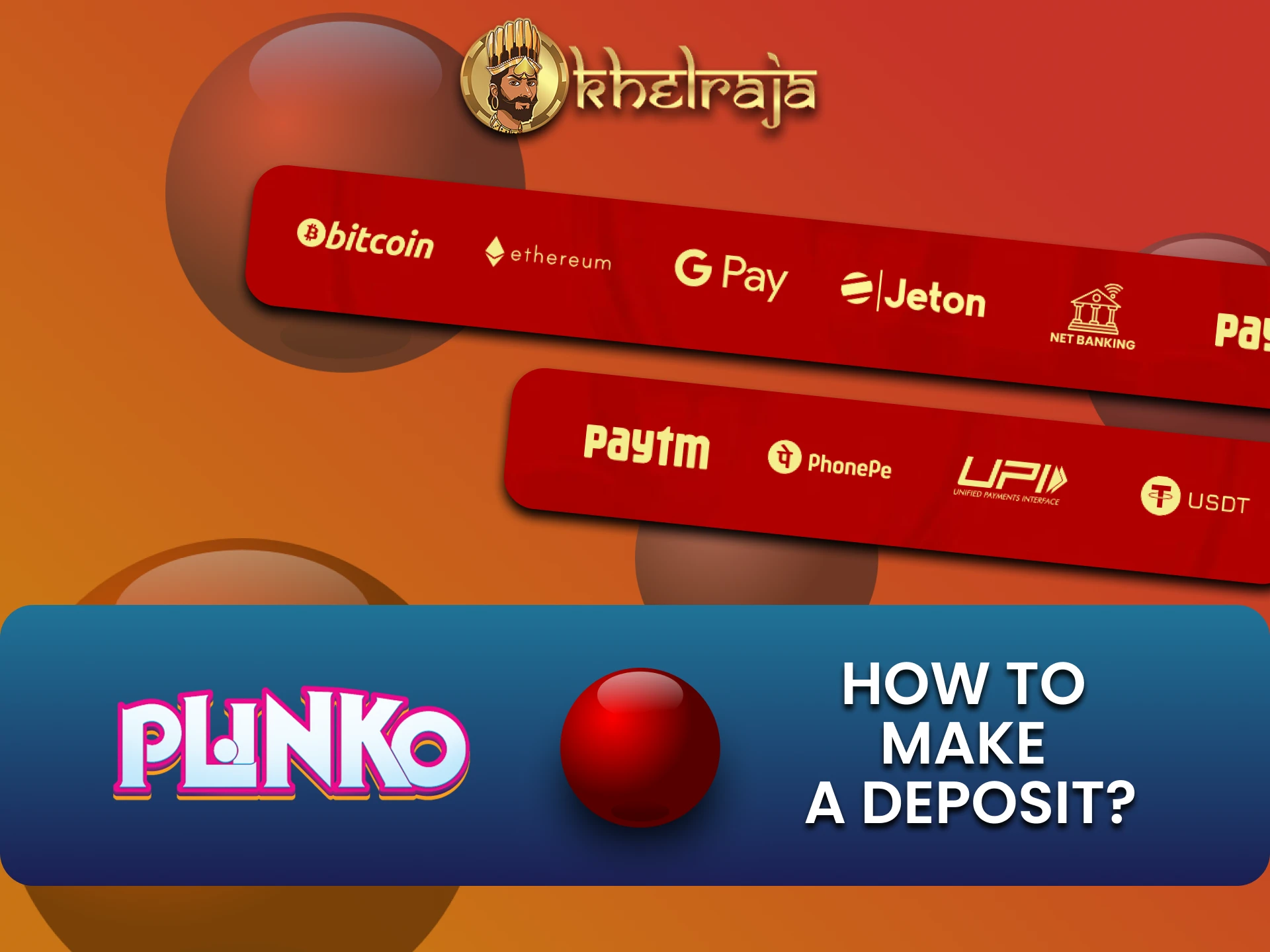 Choose your method of replenishing funds on Khelraja for the game Plinko.
