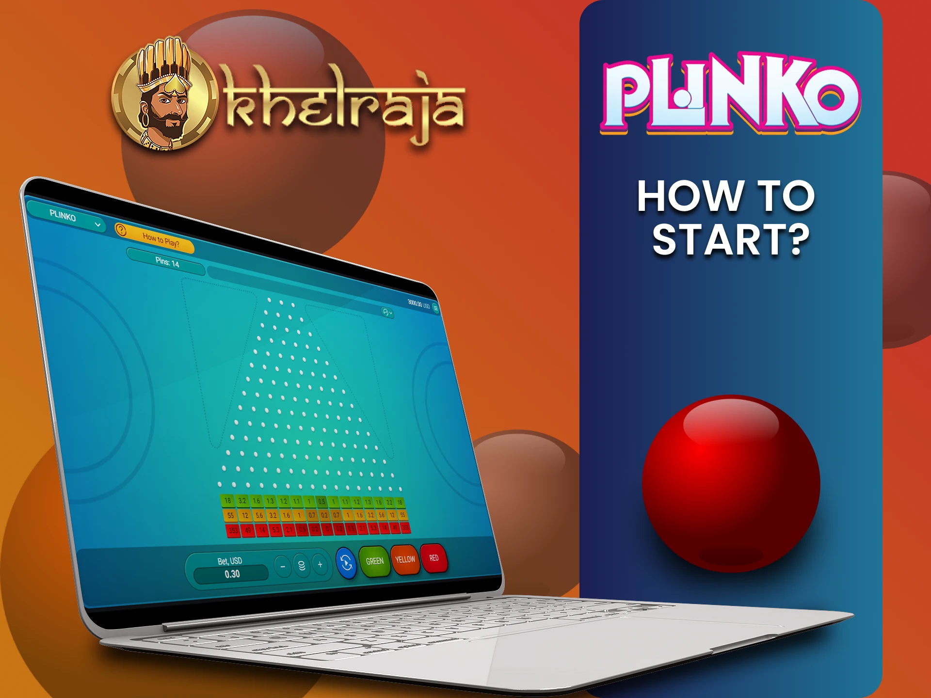 Select Plinko in the Khelraja casino section to start the game.